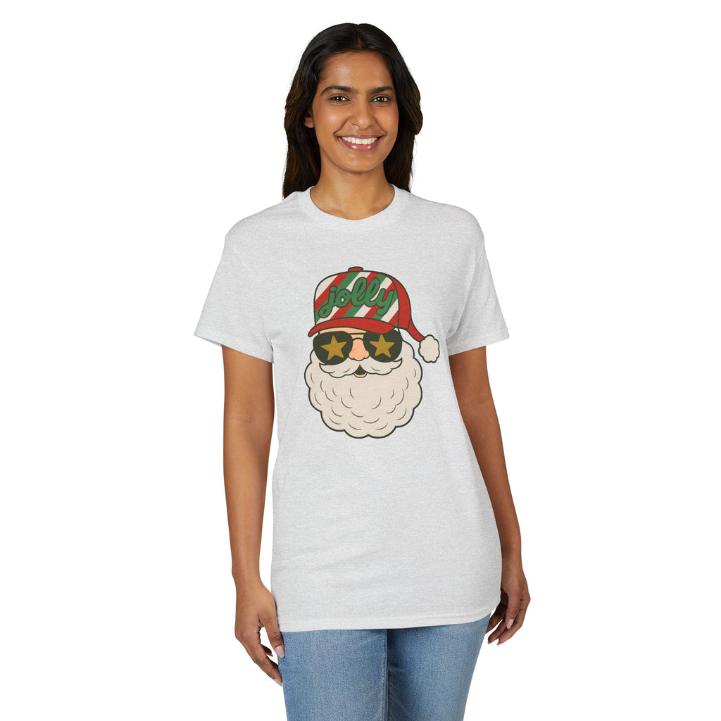 Striped Jolly Santa Gildan unisex T-Shirt
