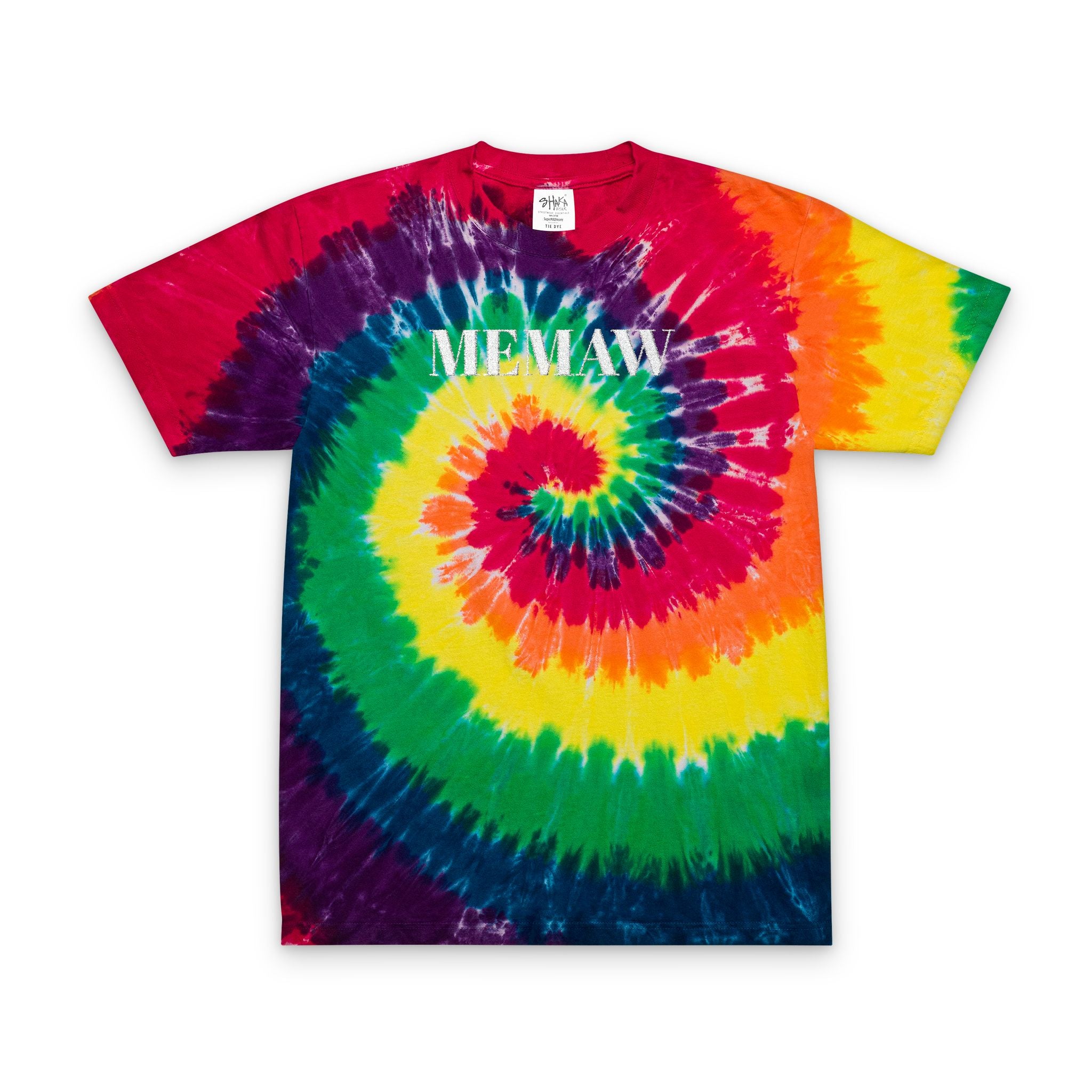 Tie- Dye Memaw Embroidered Shirt
