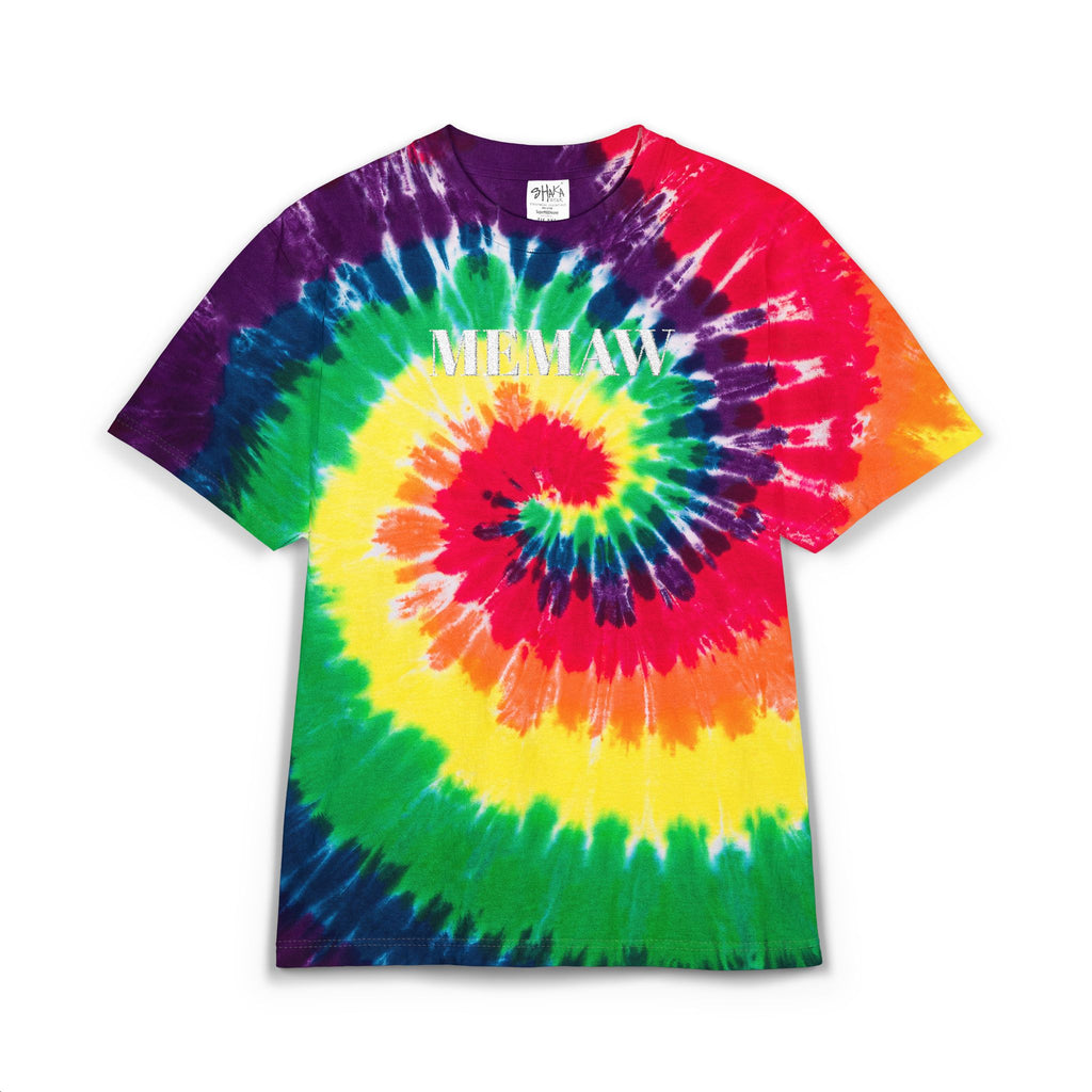 Tie- Dye Memaw Embroidered Shirt