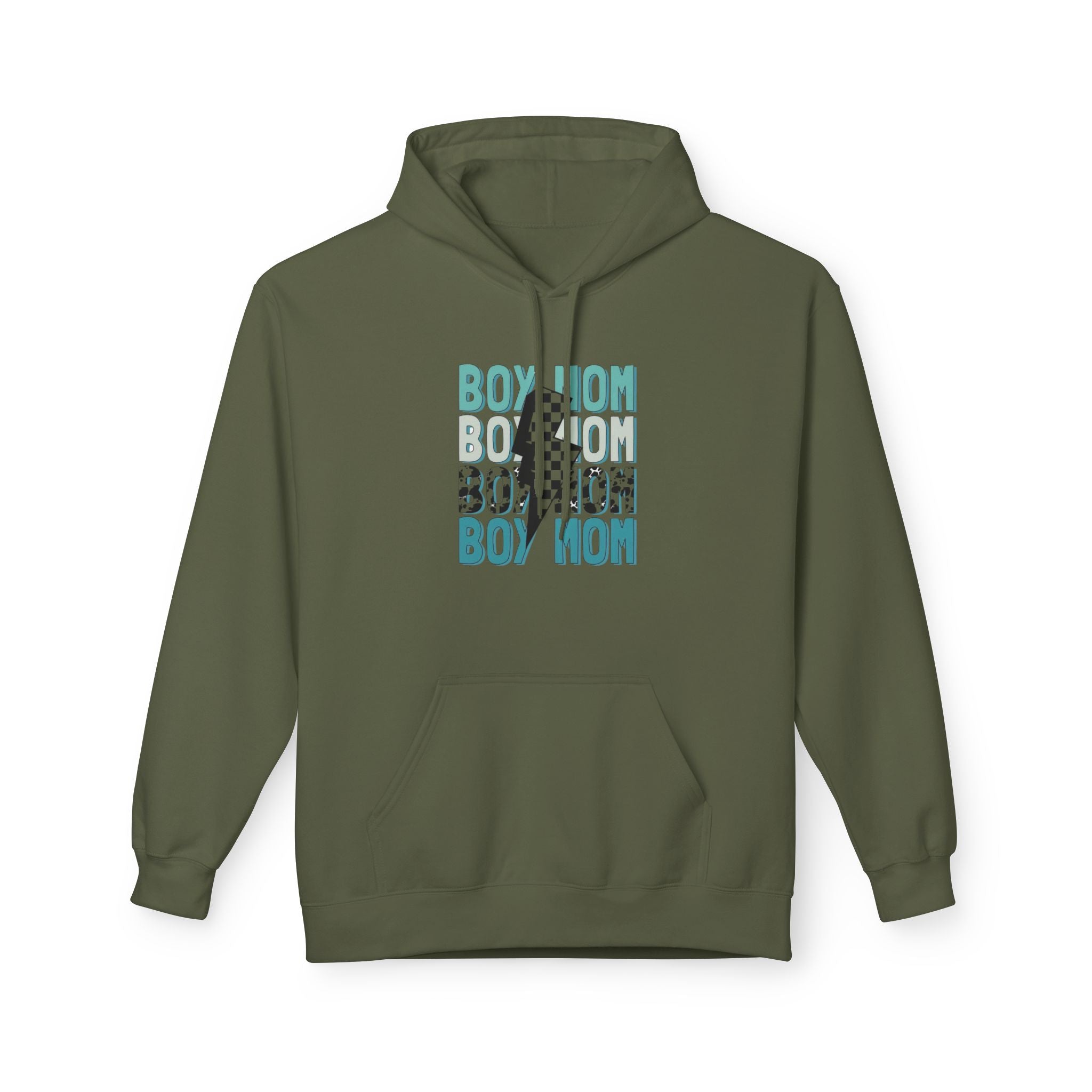 Boy Mom Cow Print Fleece Hoodie