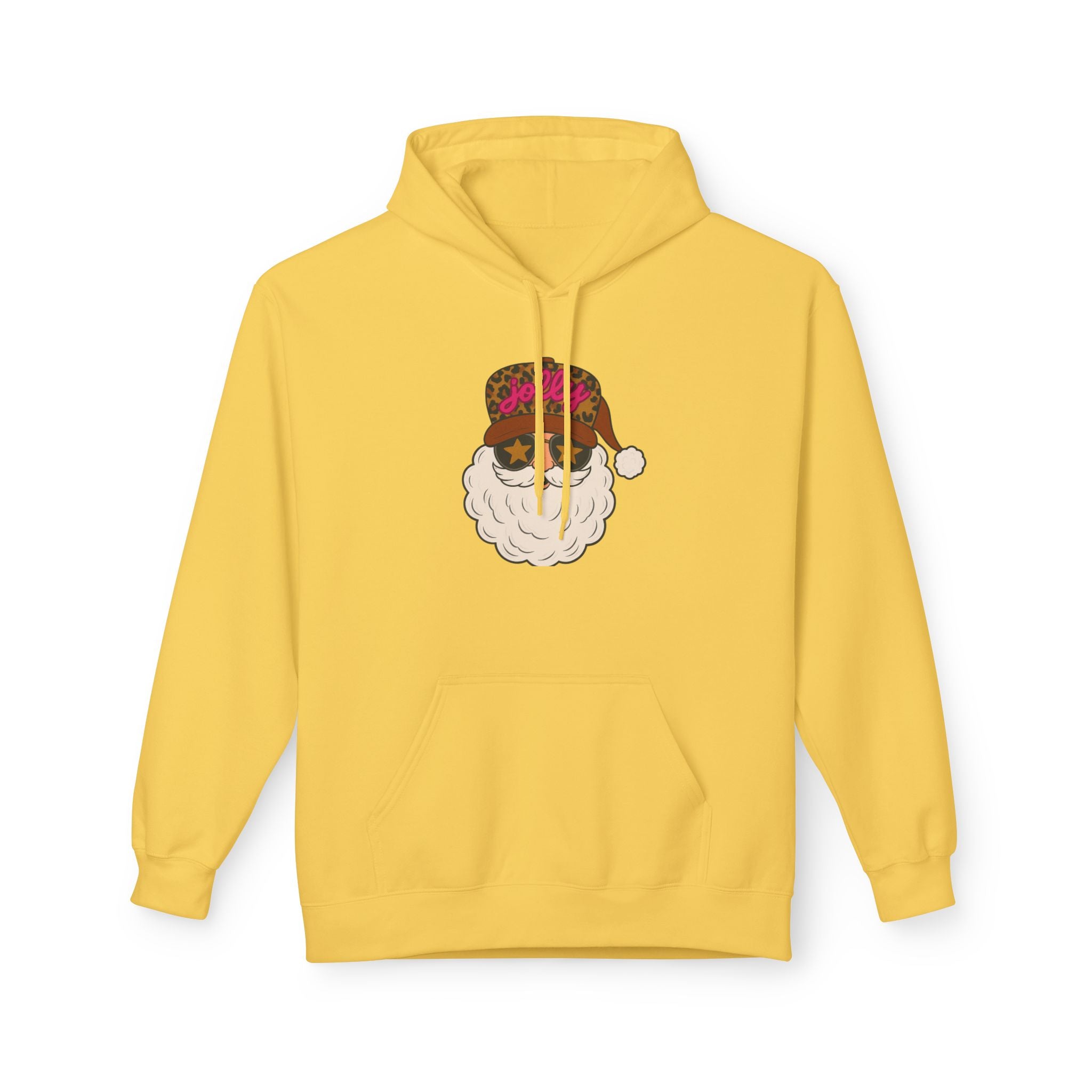 Cheetah Jolly Santa Fleece Hoodie