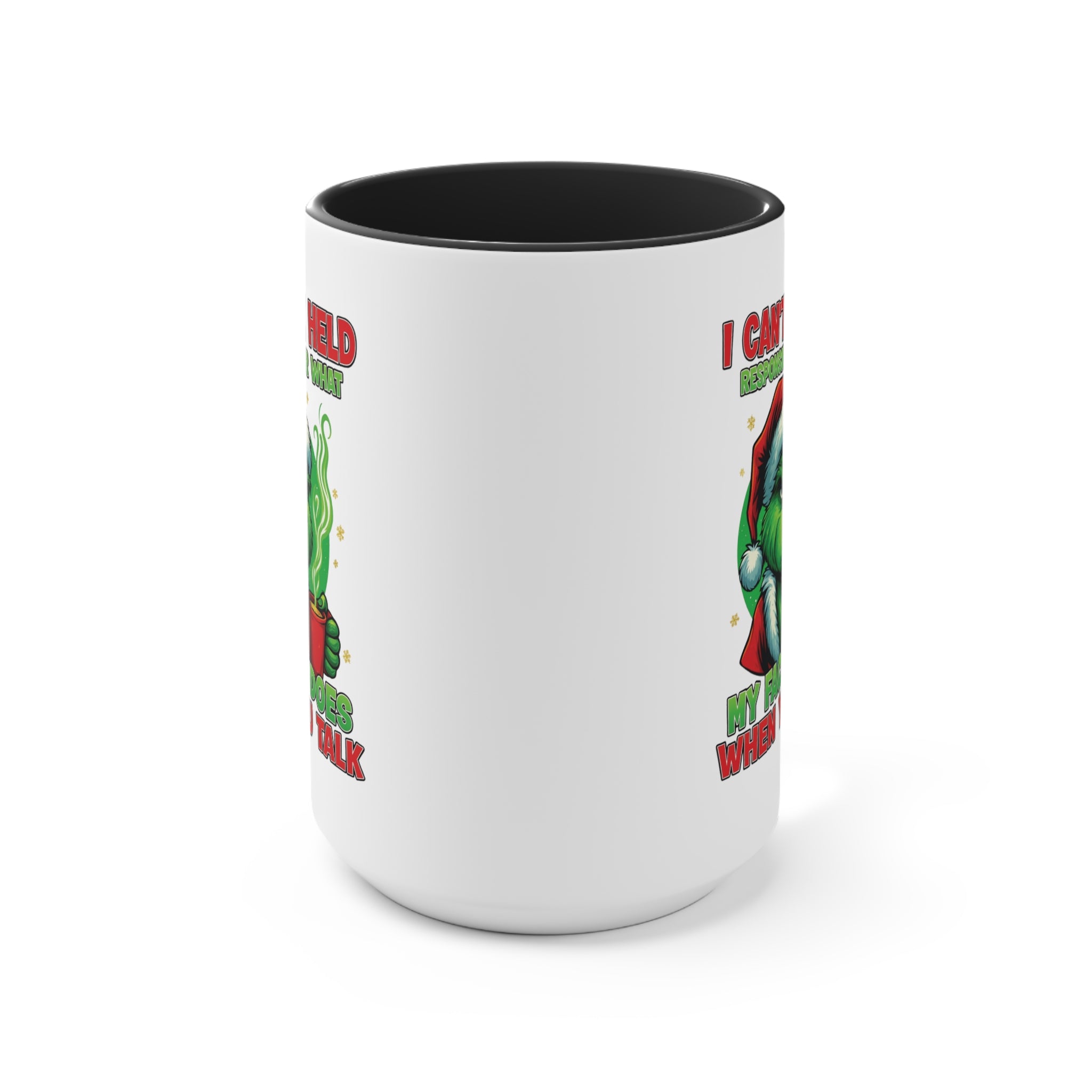 Grumpy Green Man Christmas Accent Mug