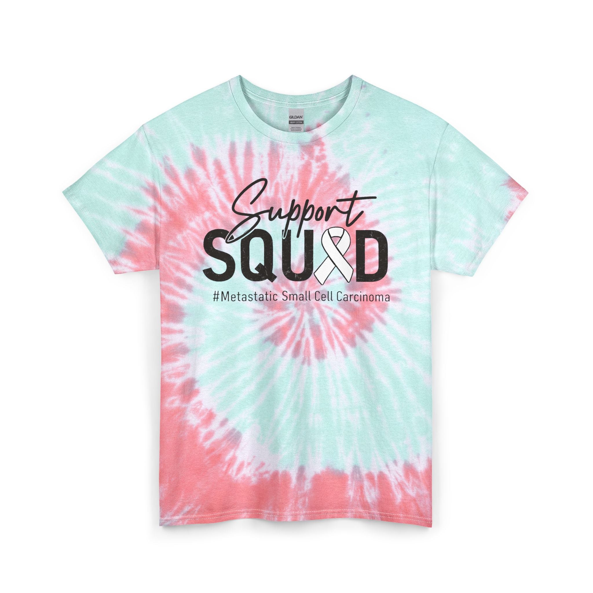 White Ribbon Support Tie-Dye Gildan unisex Tee
