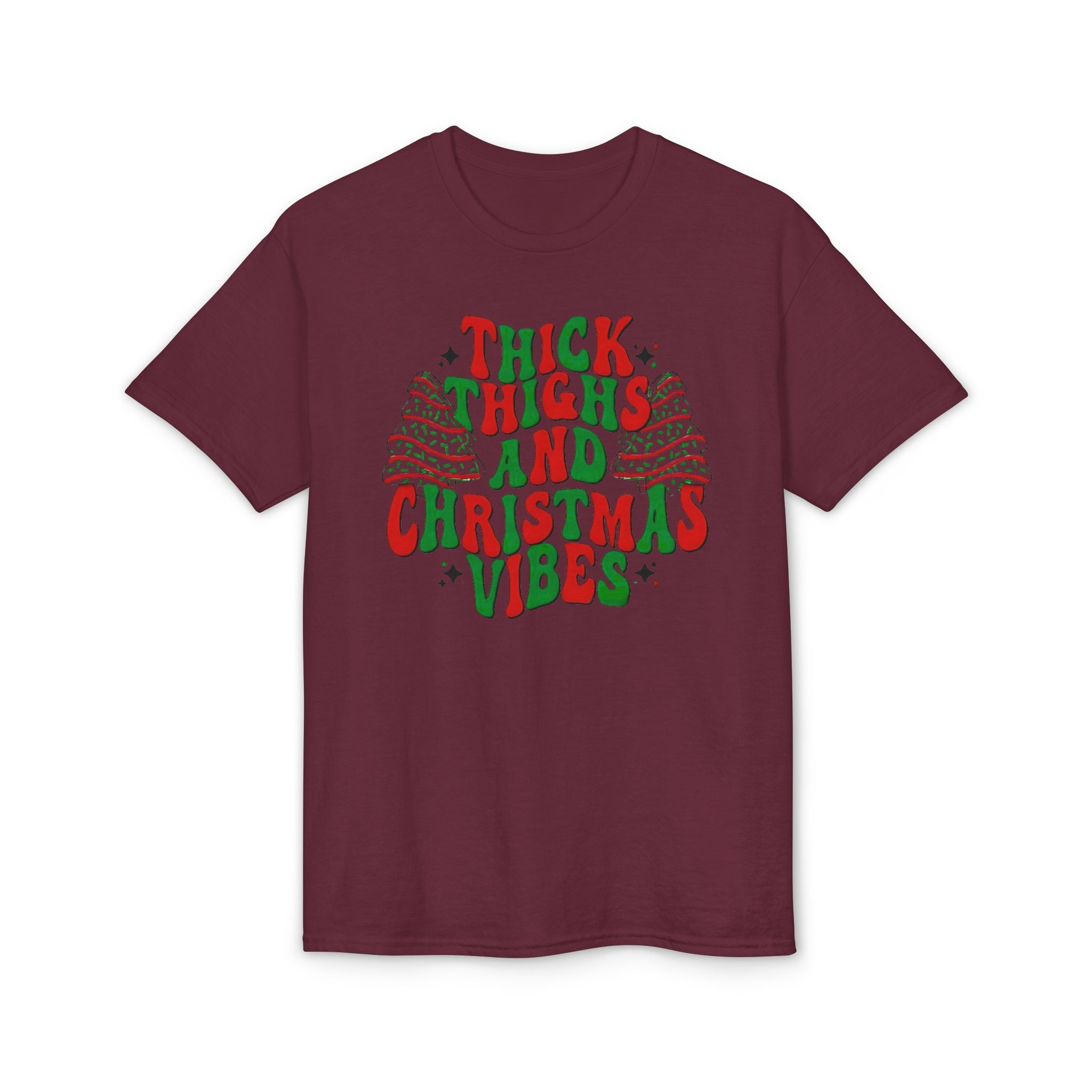 Thick Thighs and Christmas Vibes Gildan unisex T-Shirt