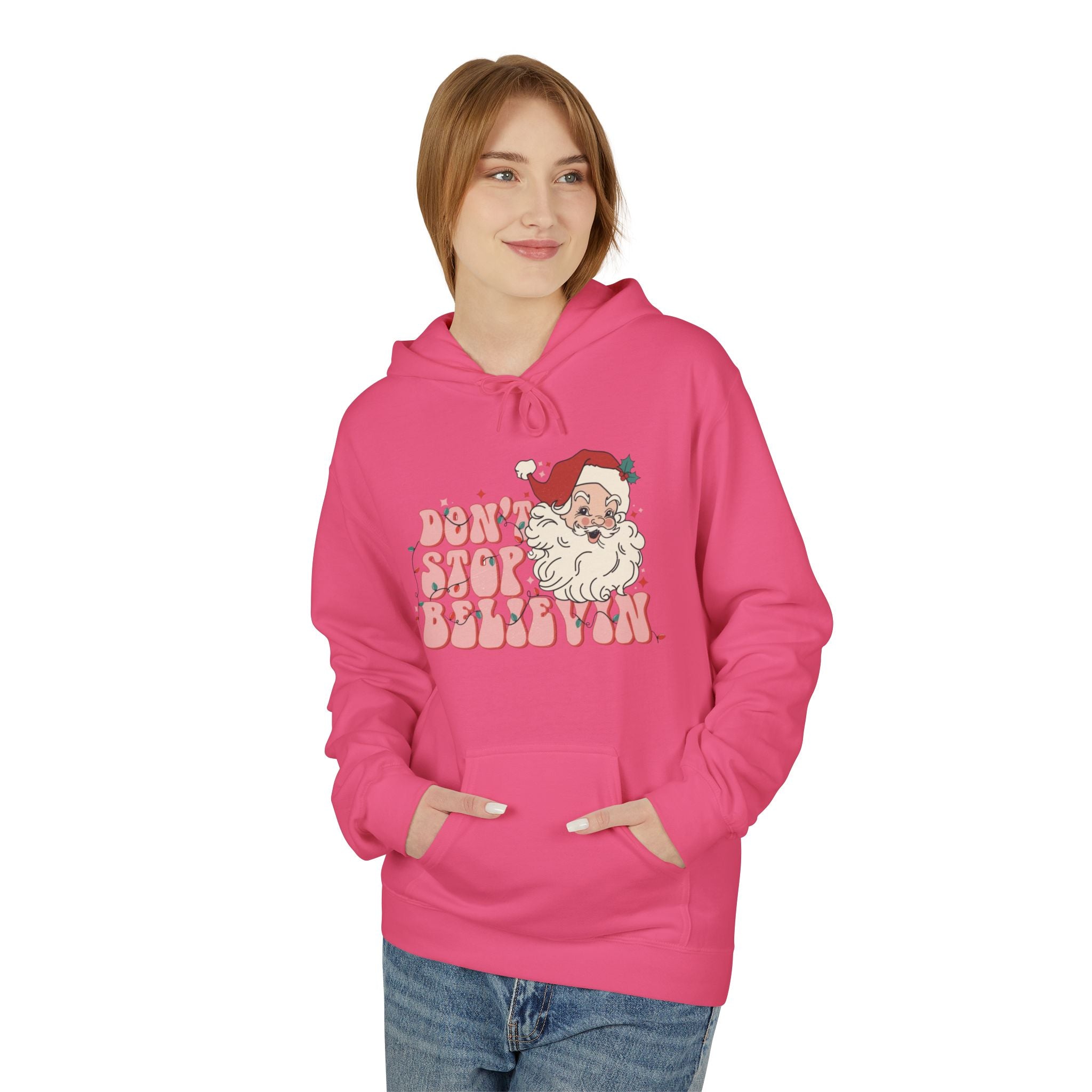Don’t Stop Believin’ in Santa Fleece Hoodie