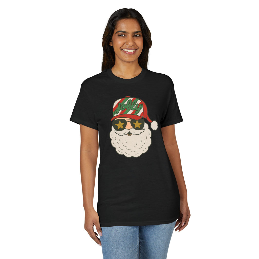 Striped Jolly Santa Gildan unisex T-Shirt