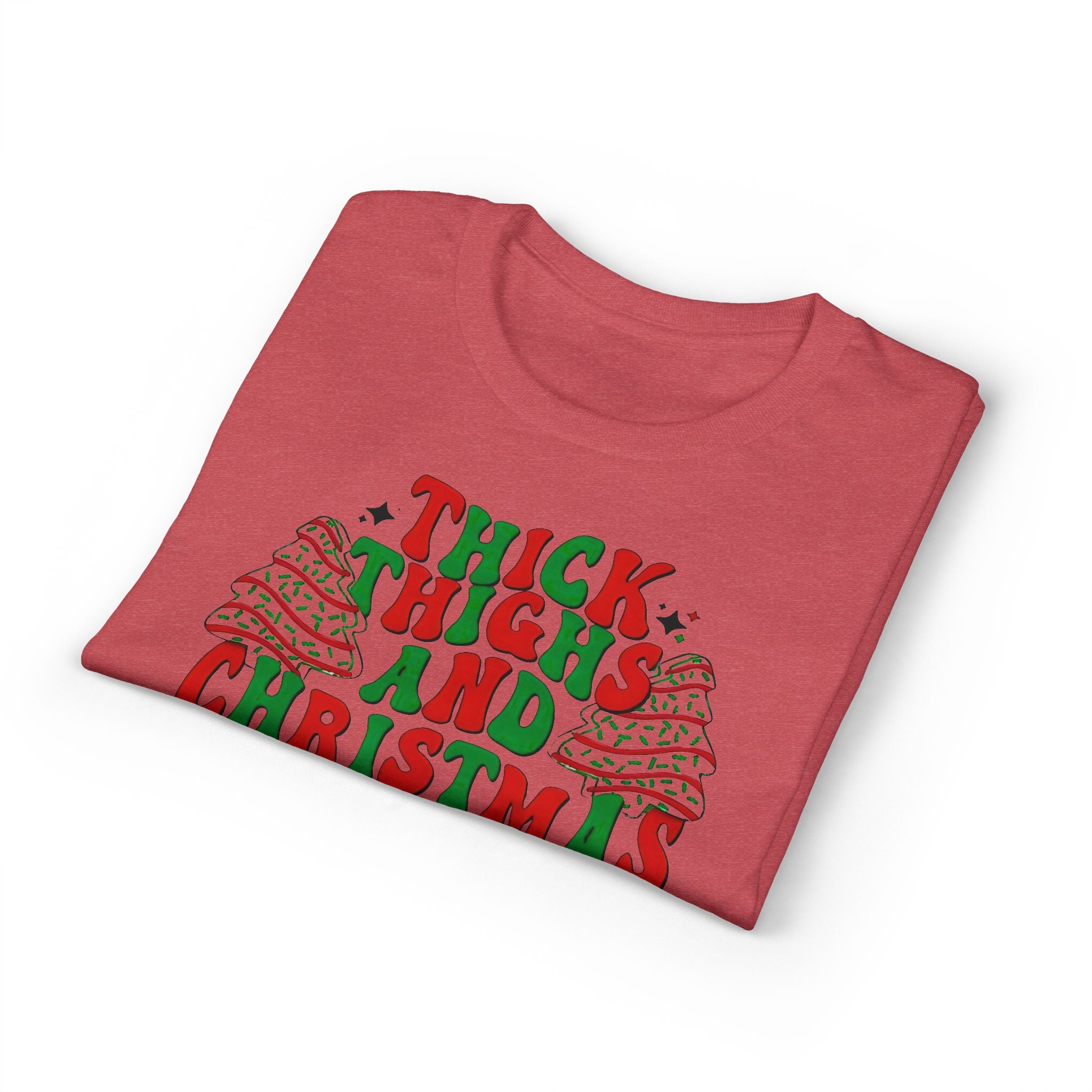Thick Thighs and Christmas Vibes Gildan unisex T-Shirt