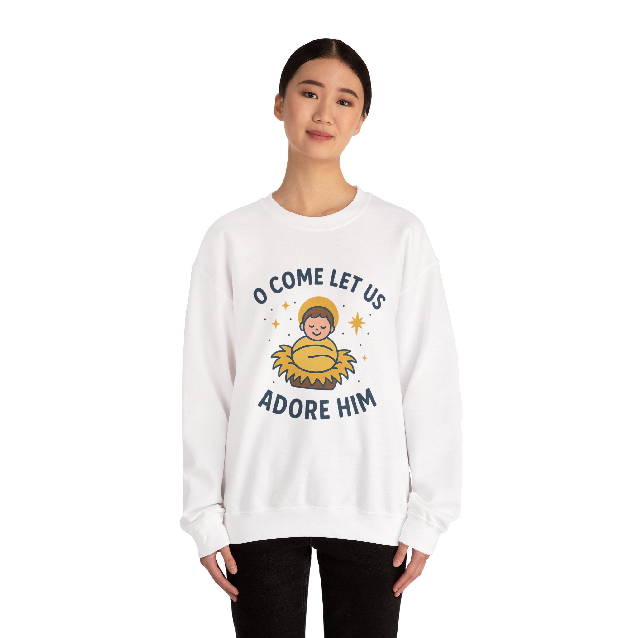 Christmas Unisex Sweatshirt O Come Let Us Adore Him