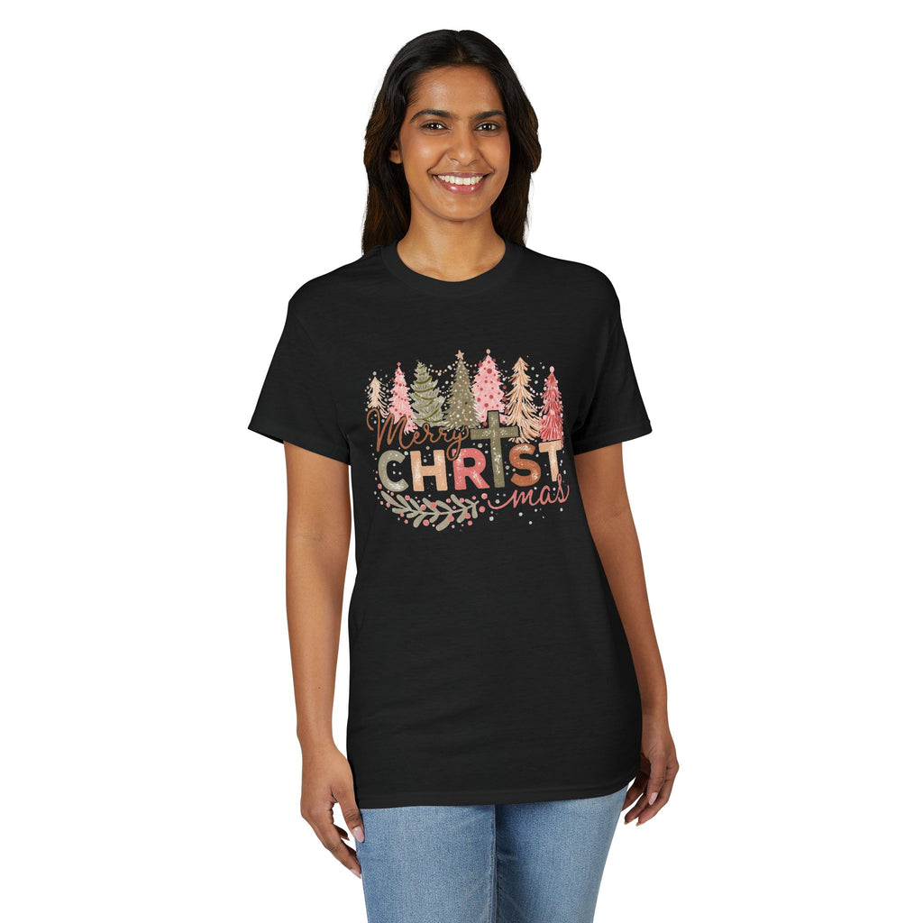 Merry Christmas Cross Gildan unisex T-Shirt