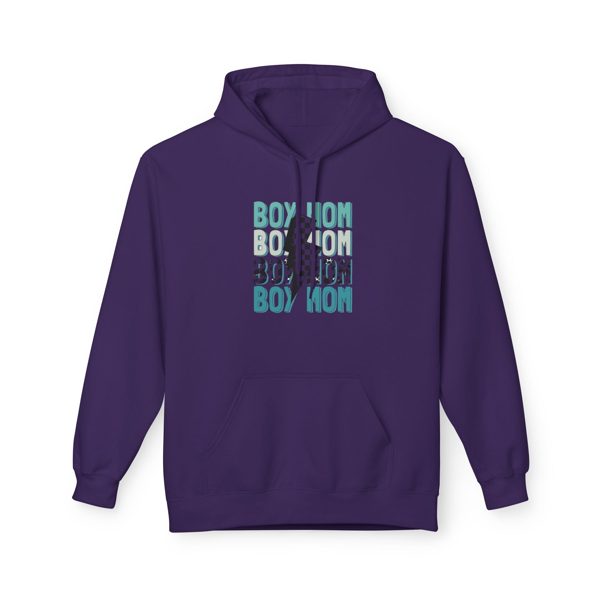 Boy Mom Cow Print Fleece Hoodie