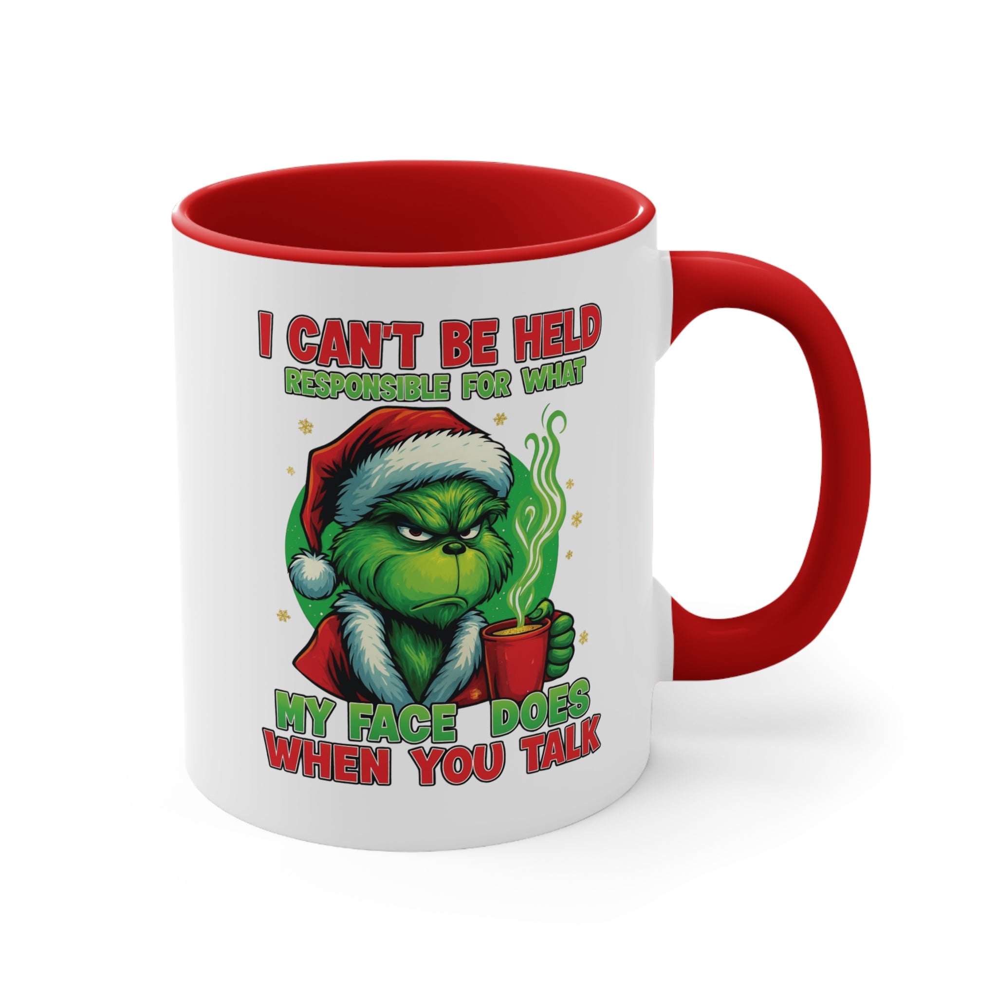Grumpy Green Man Christmas Accent Mug