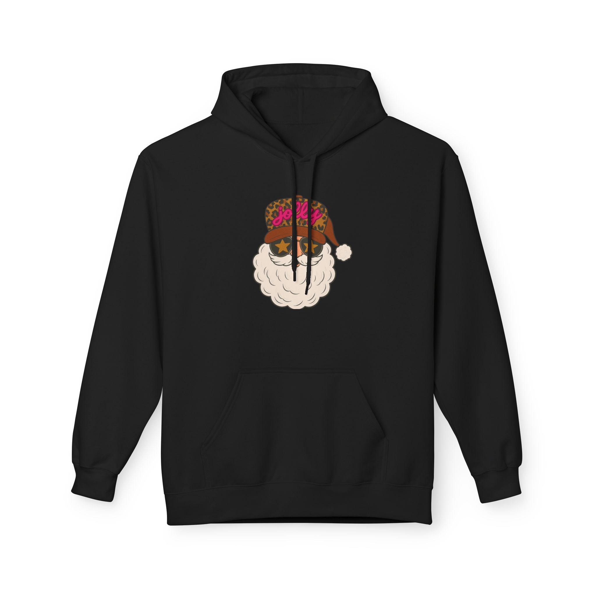 Cheetah Jolly Santa Fleece Hoodie