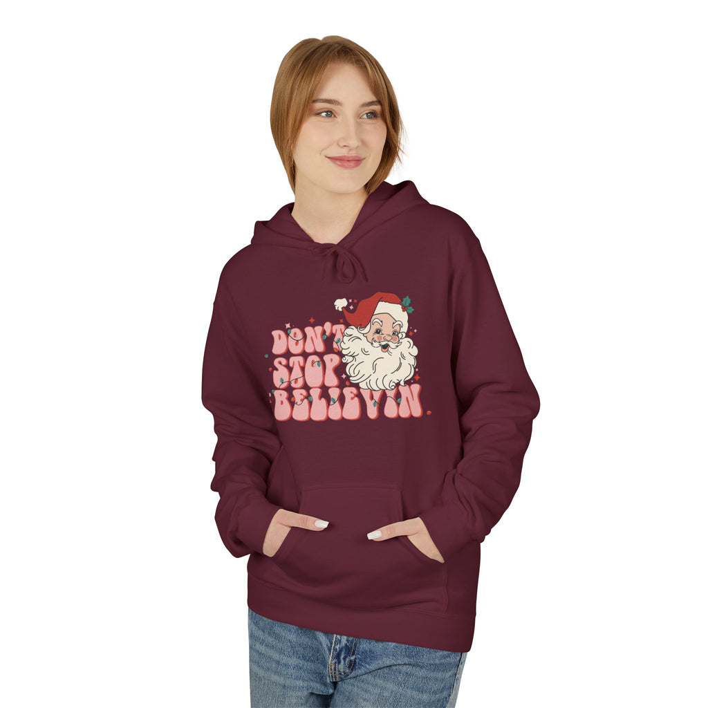 Don’t Stop Believin’ in Santa Fleece Hoodie