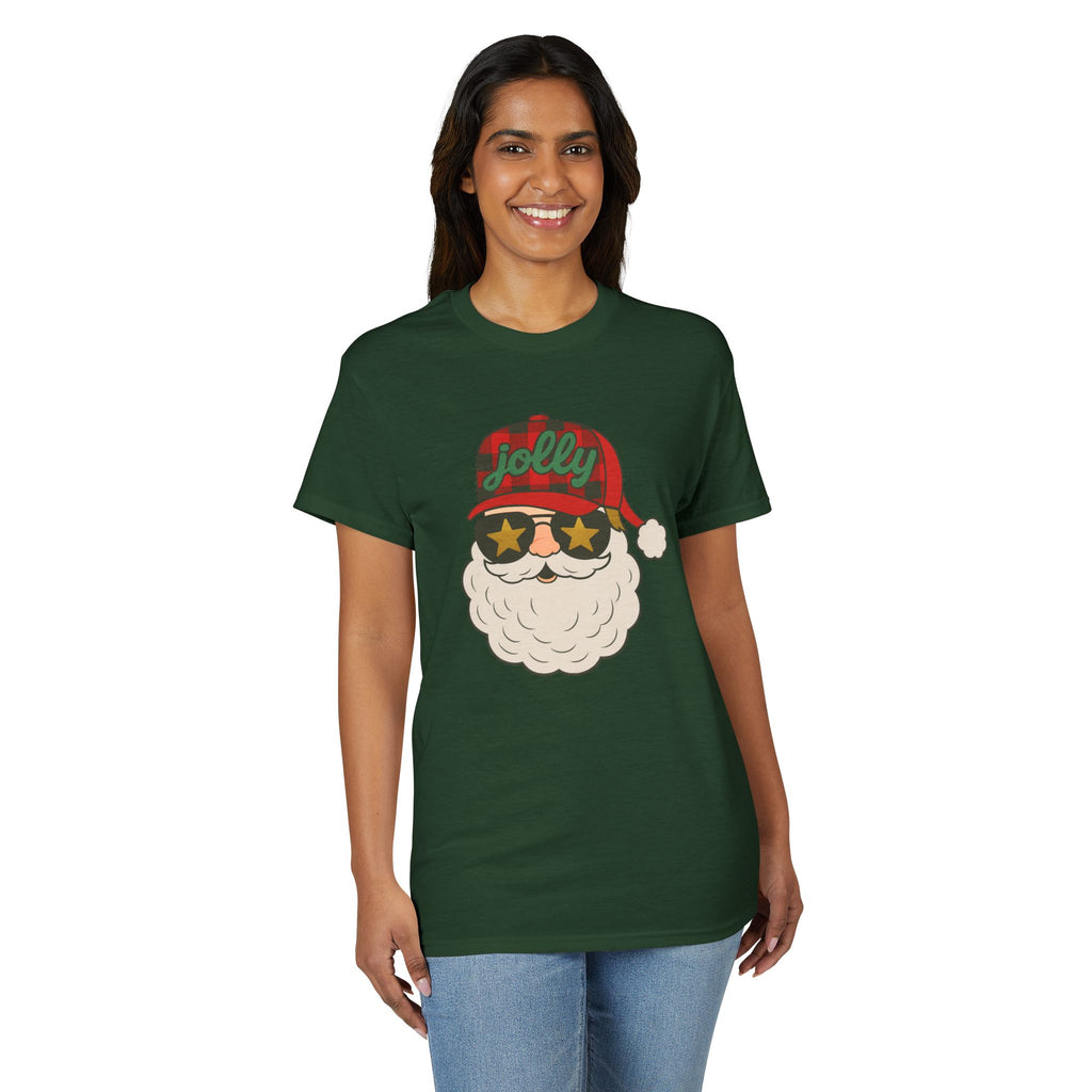 Buffalo Plaid Jolly Santa Gildan unisex T-Shirt