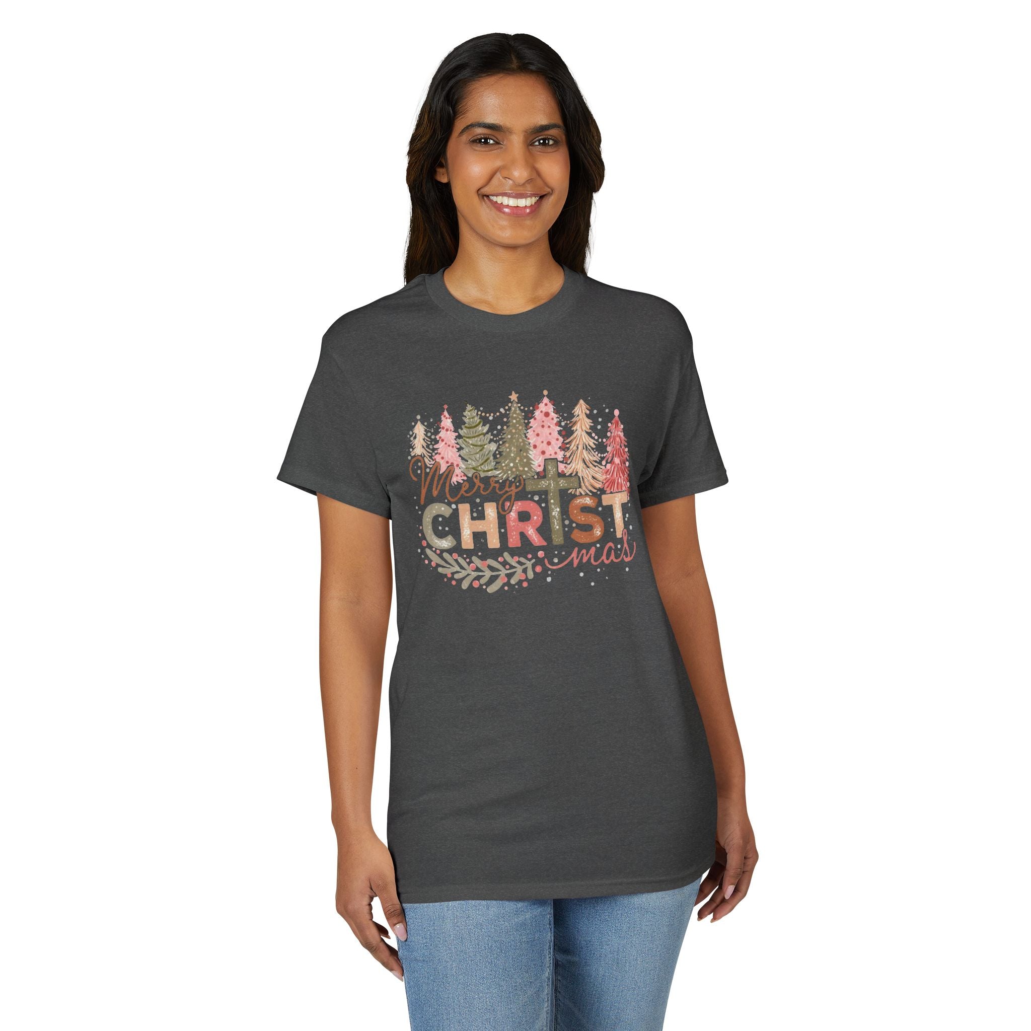 Merry Christmas Cross Gildan unisex T-Shirt