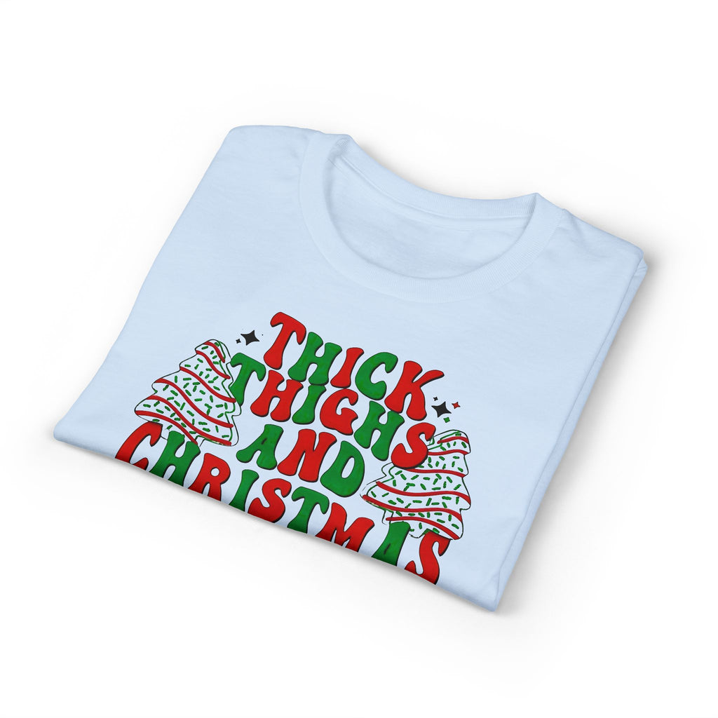Thick Thighs and Christmas Vibes Gildan unisex T-Shirt