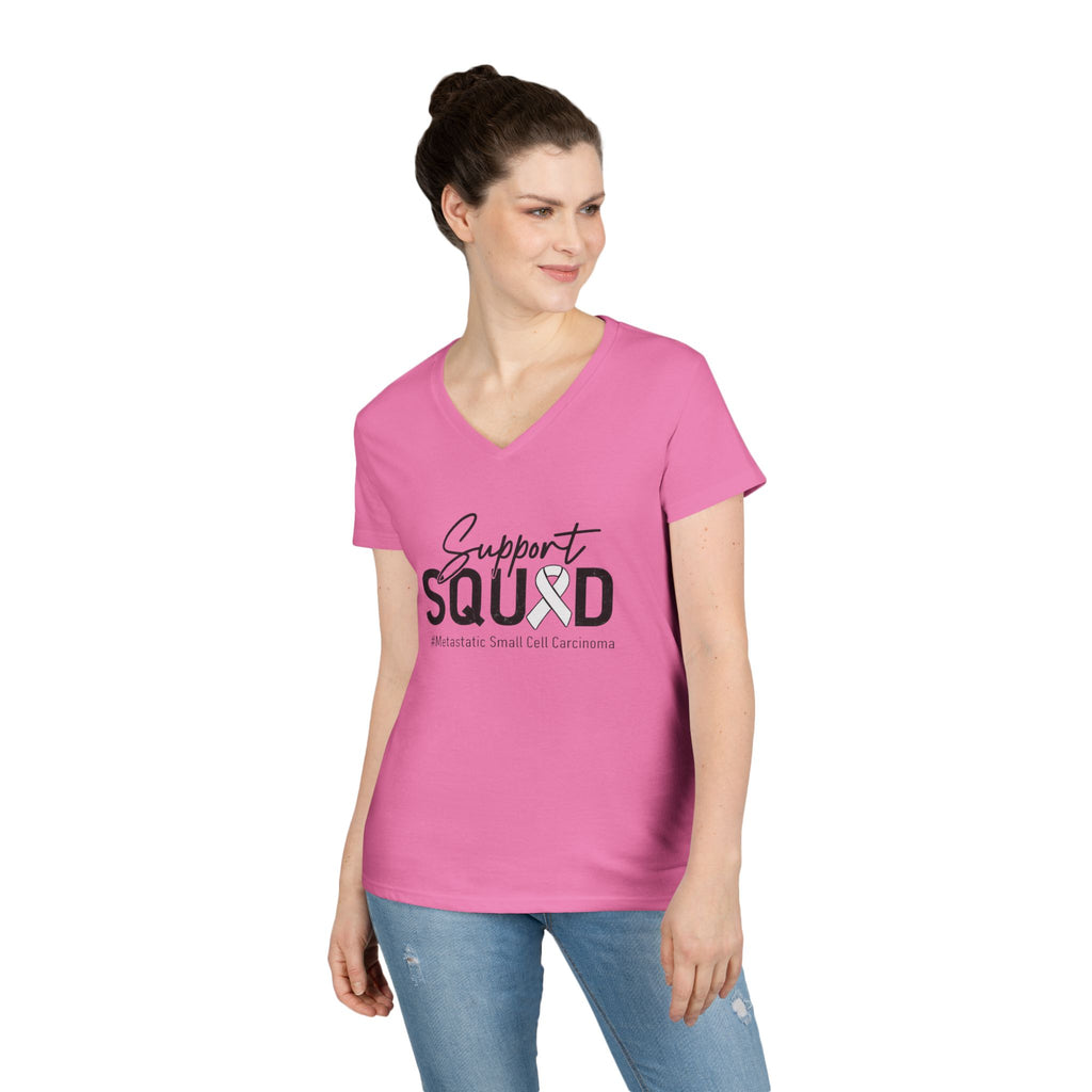 White Ribbon Support Gildan V-Neck Tee
