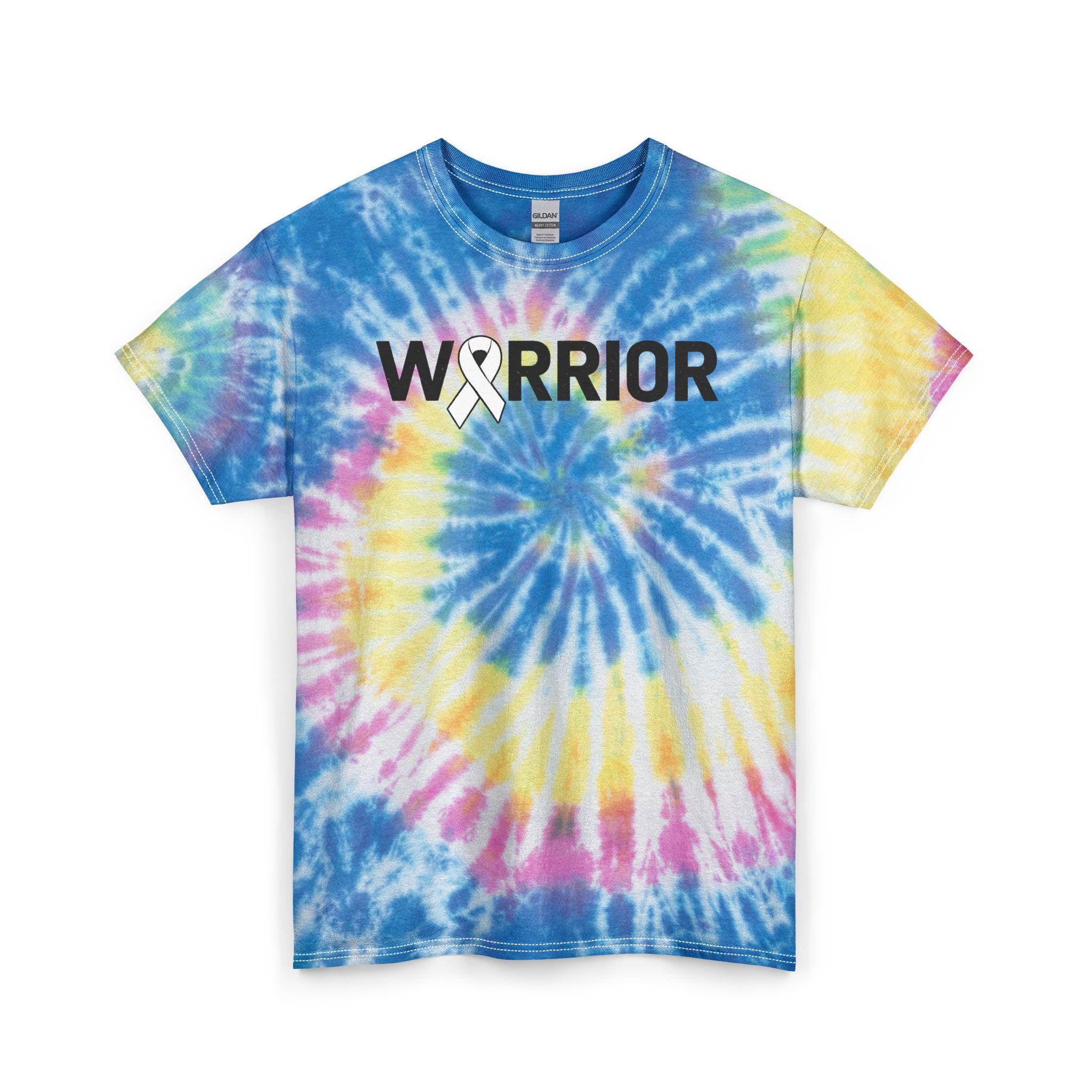White Ribbon Warrior Tie-Dye Gildan unisex Tee