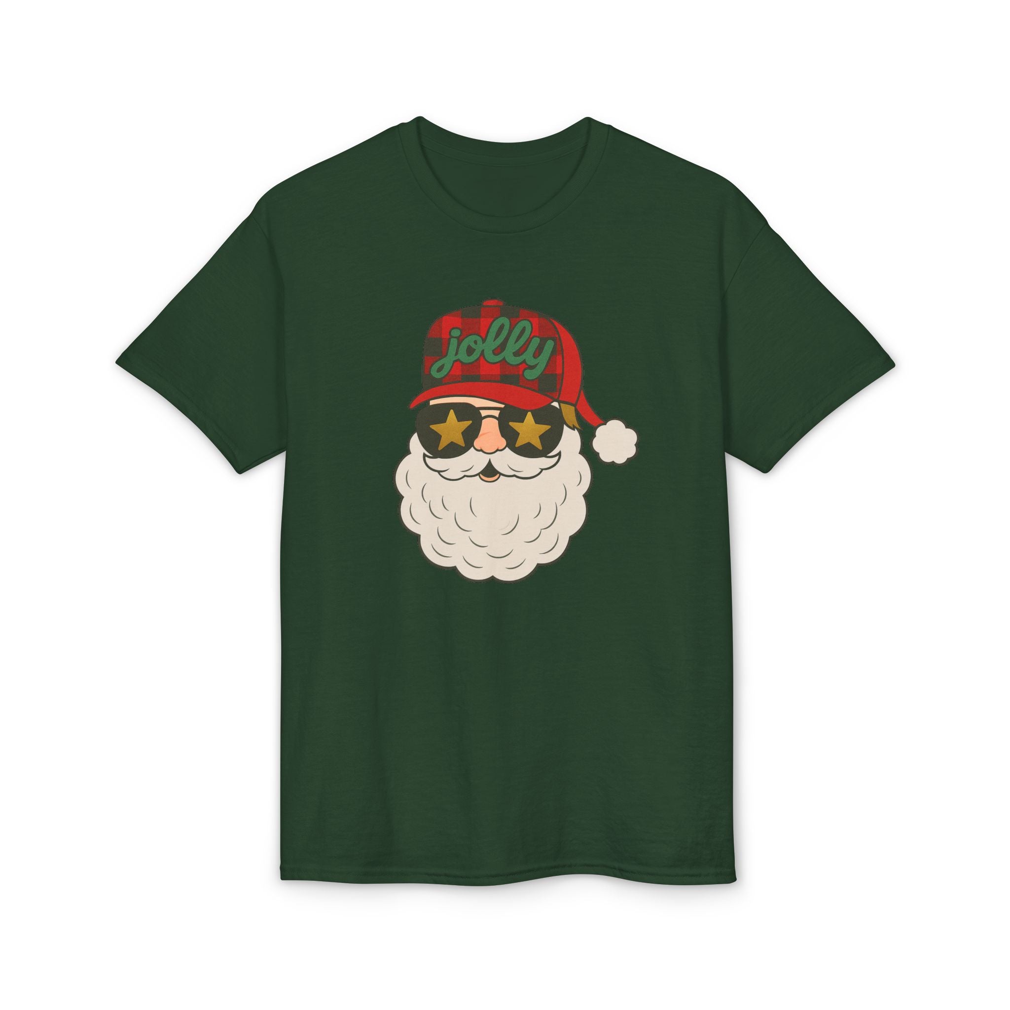Buffalo Plaid Jolly Santa Gildan unisex T-Shirt