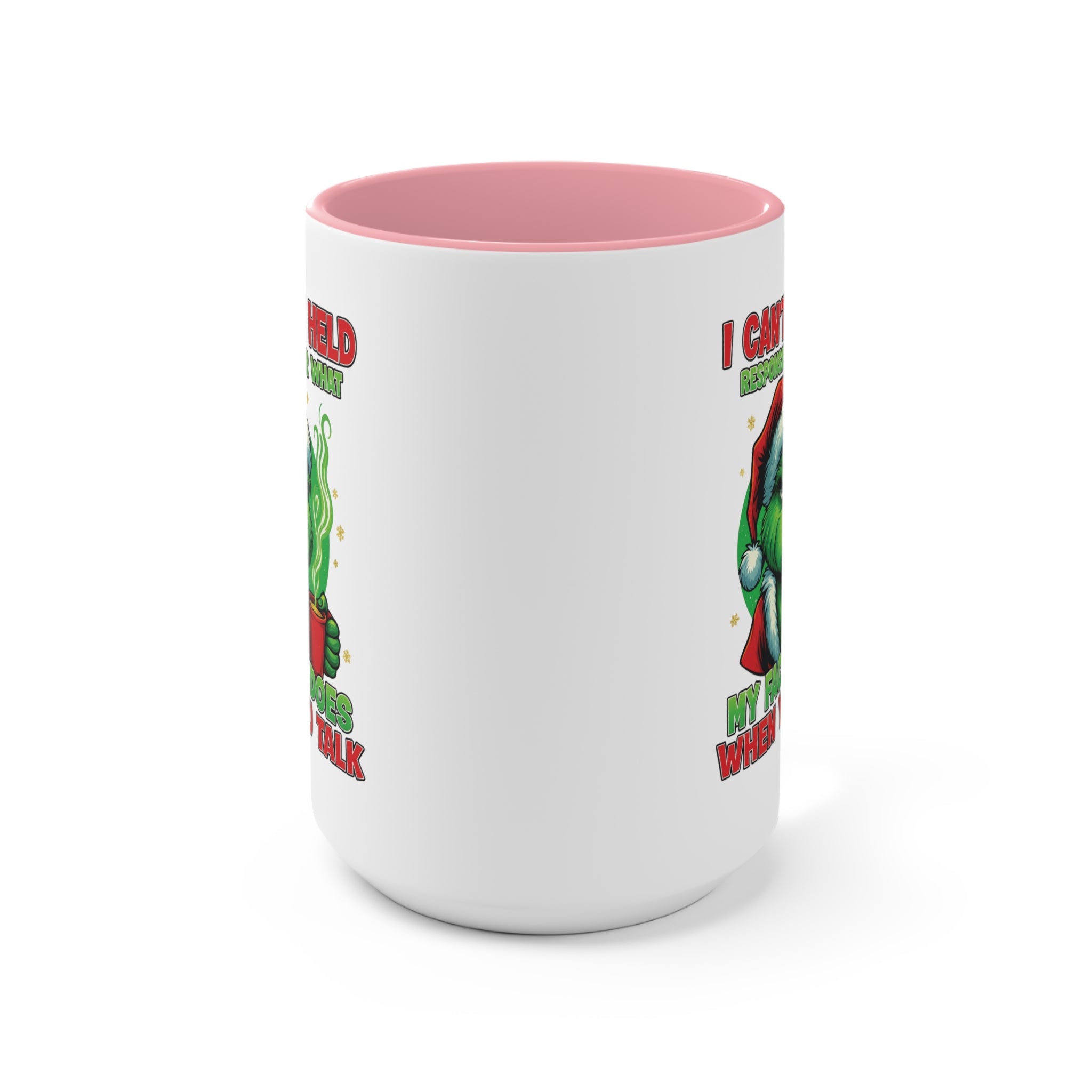 Grumpy Green Man Christmas Accent Mug