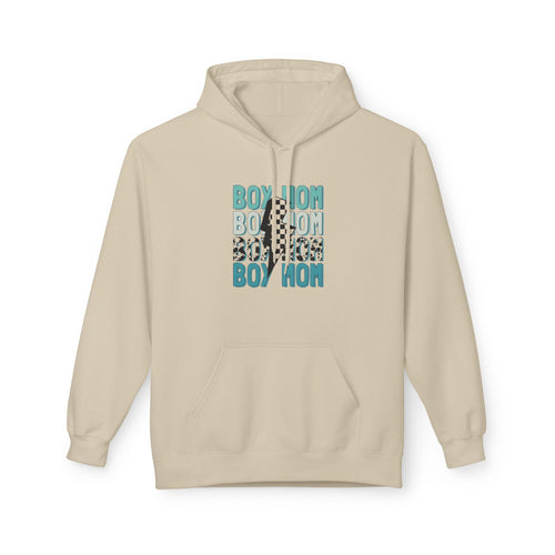 Boy Mom Cow Print Fleece Hoodie