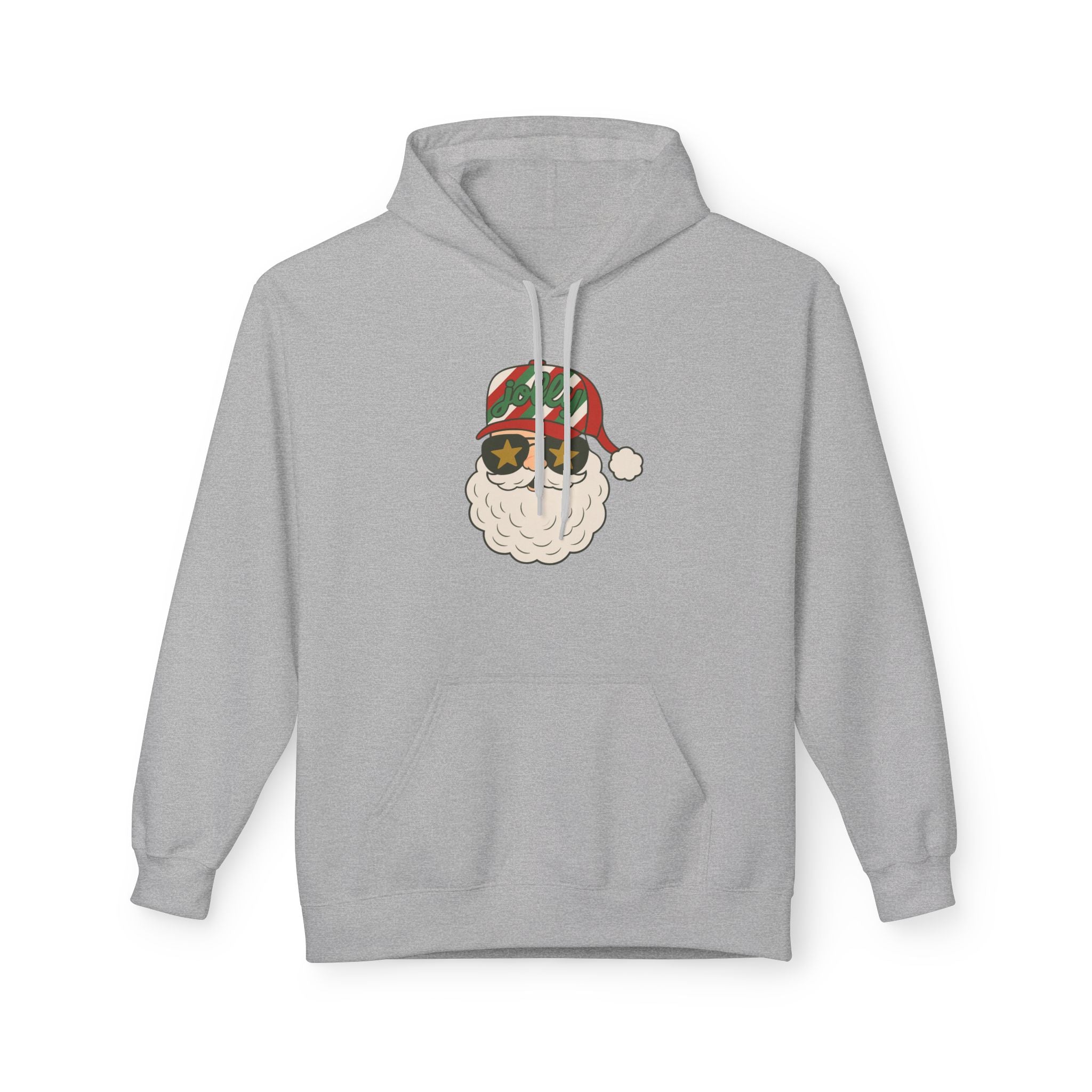 Striped Jolly Santa Fleece Hoodie