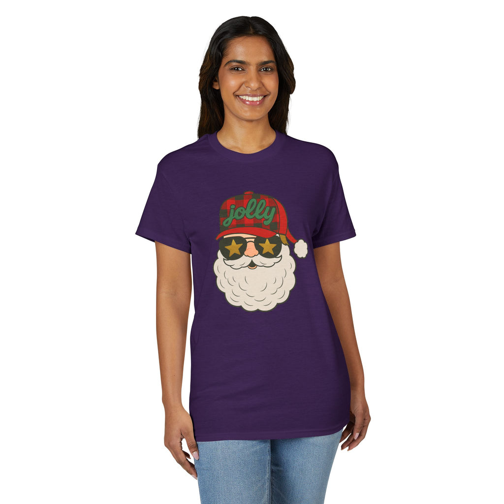 Buffalo Plaid Jolly Santa Gildan unisex T-Shirt