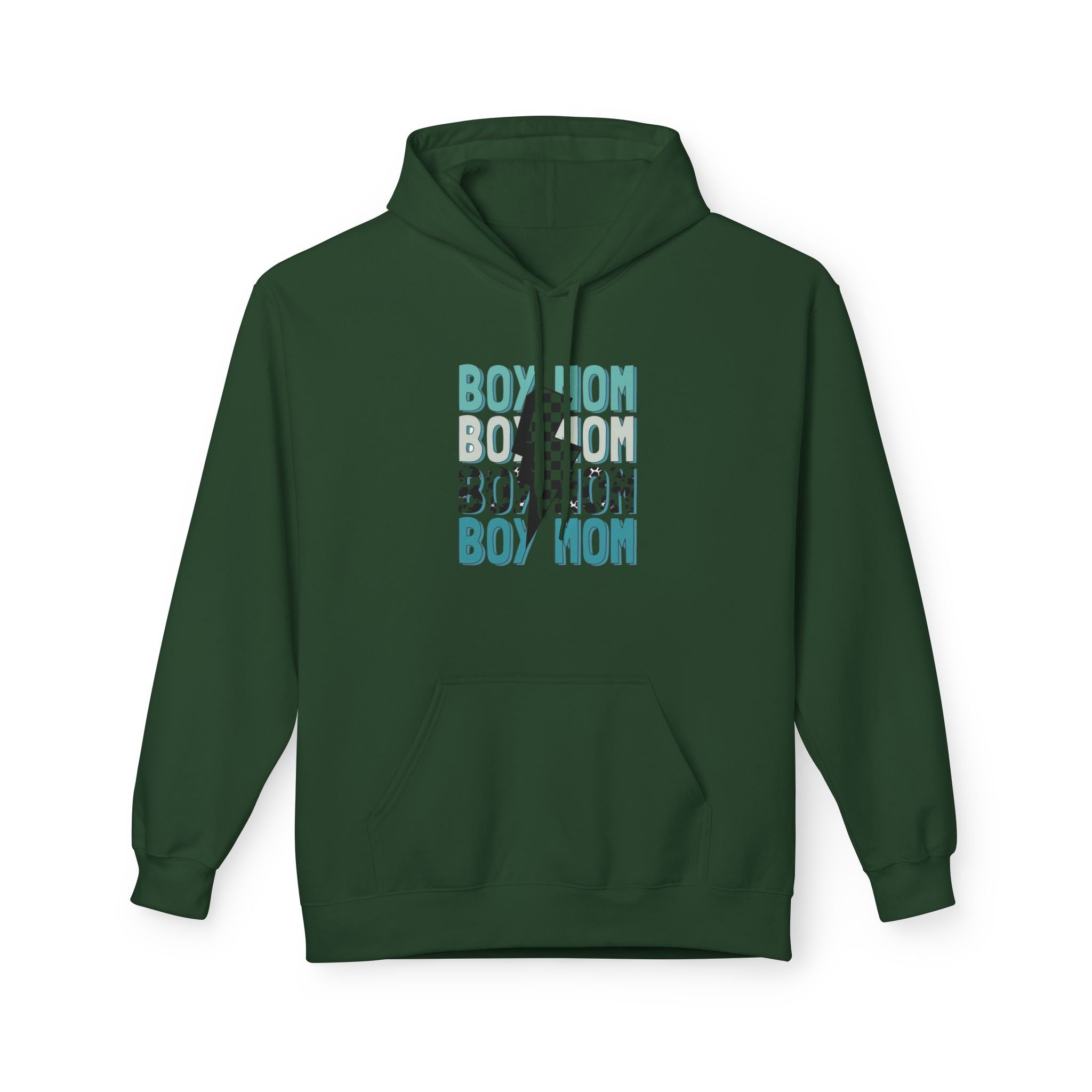 Boy Mom Cow Print Fleece Hoodie