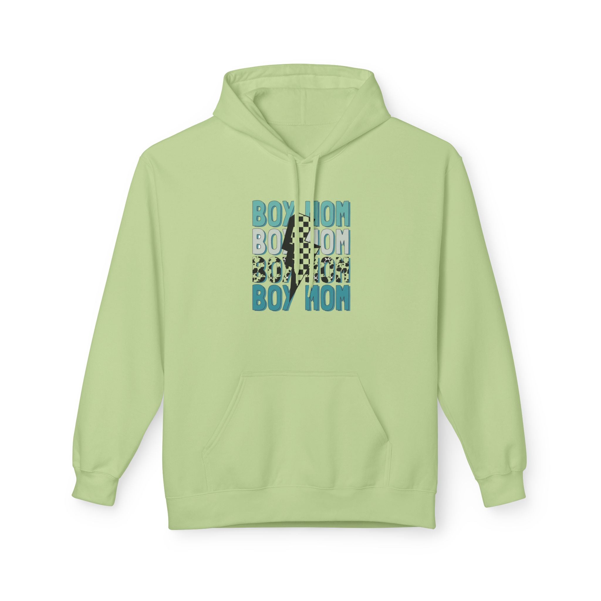 Boy Mom Cow Print Fleece Hoodie