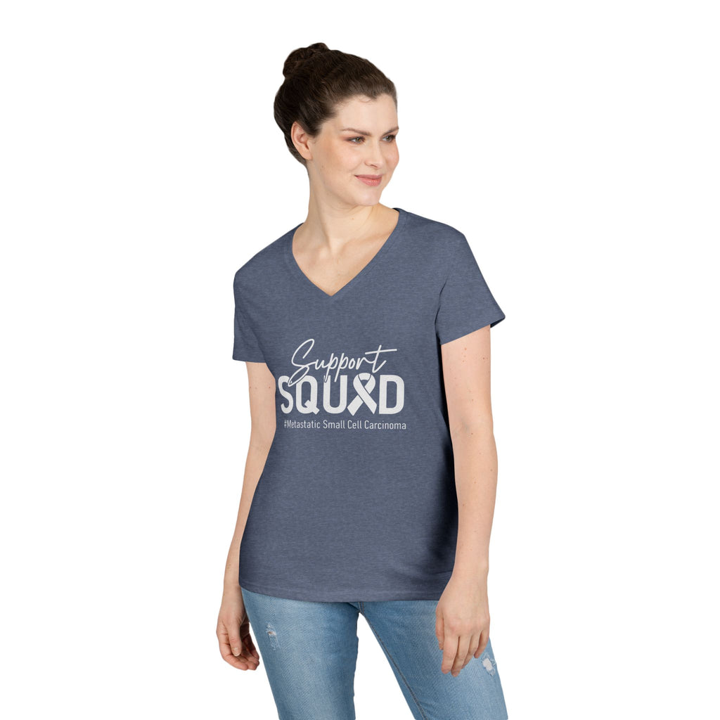 White Ribbon Support Gildan V-Neck Tee