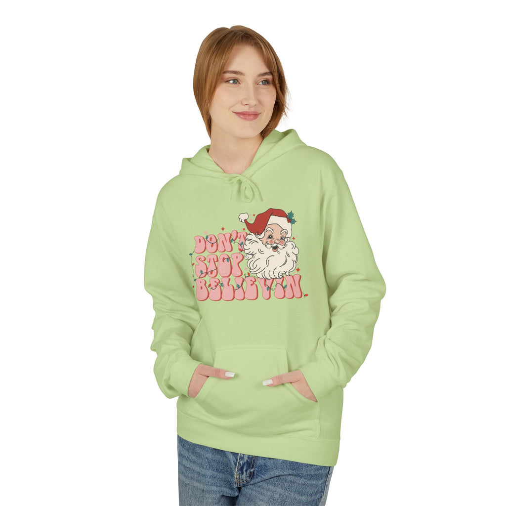 Don’t Stop Believin’ in Santa Fleece Hoodie