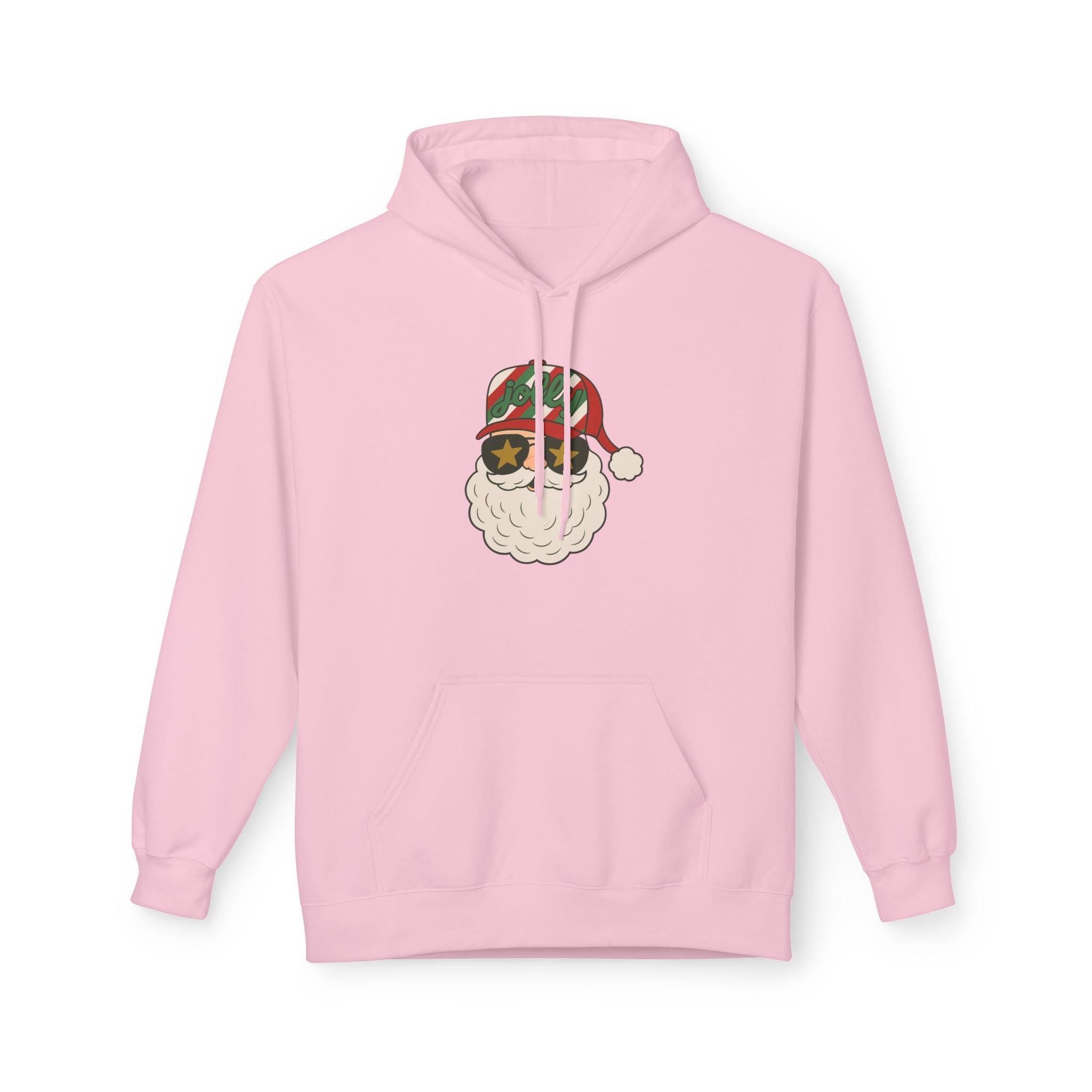 Striped Jolly Santa Fleece Hoodie