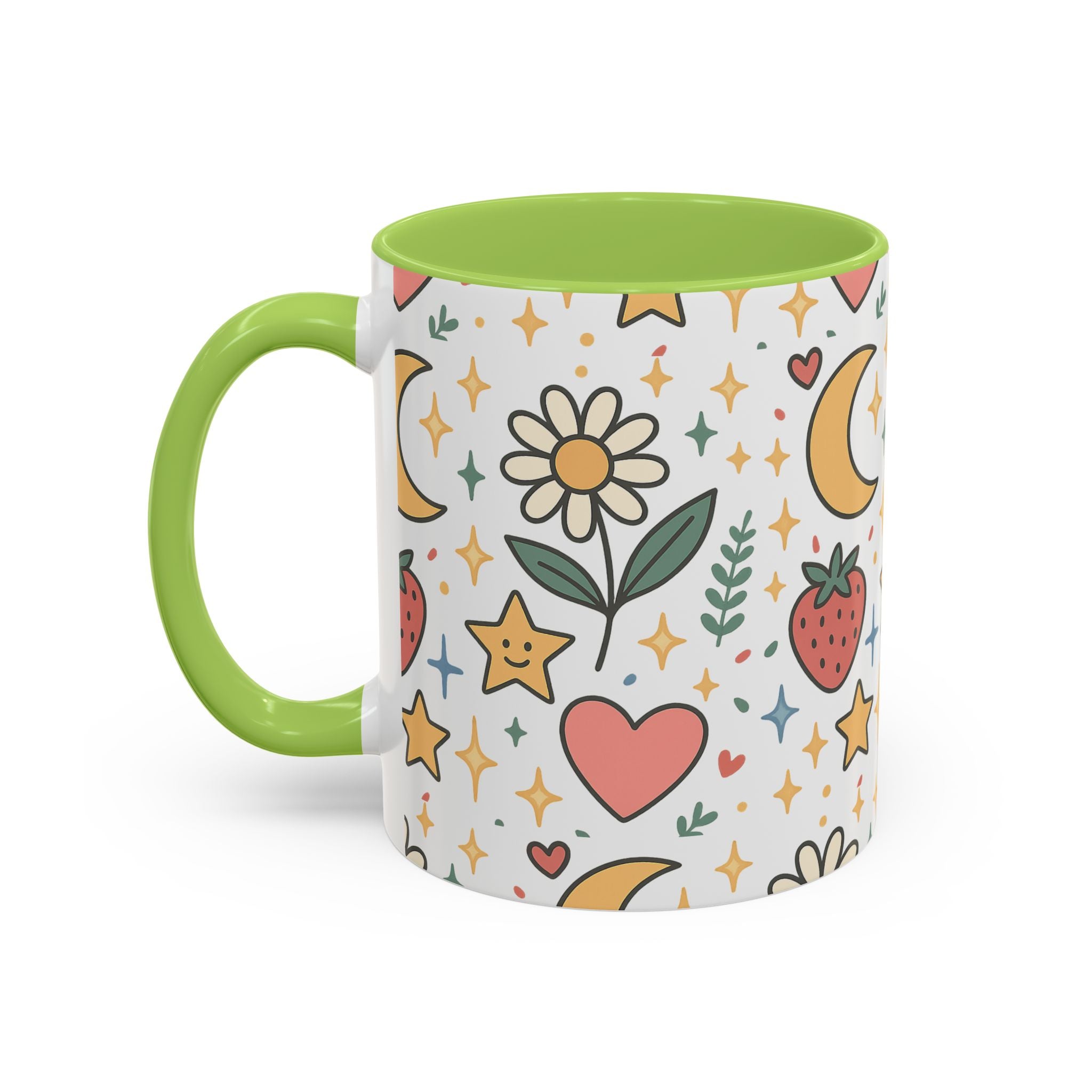 Cute Strawberries/ Flowers Mug