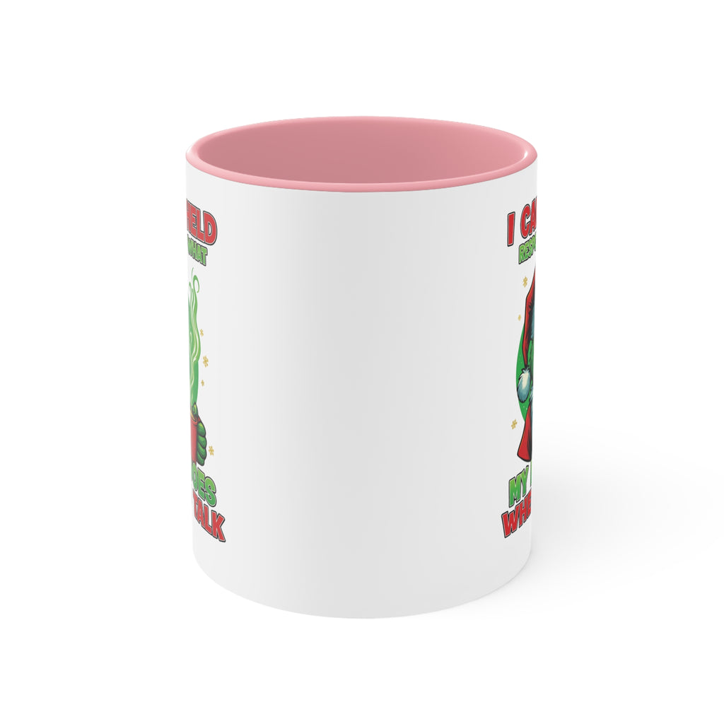 Grumpy Green Man Christmas Accent Mug