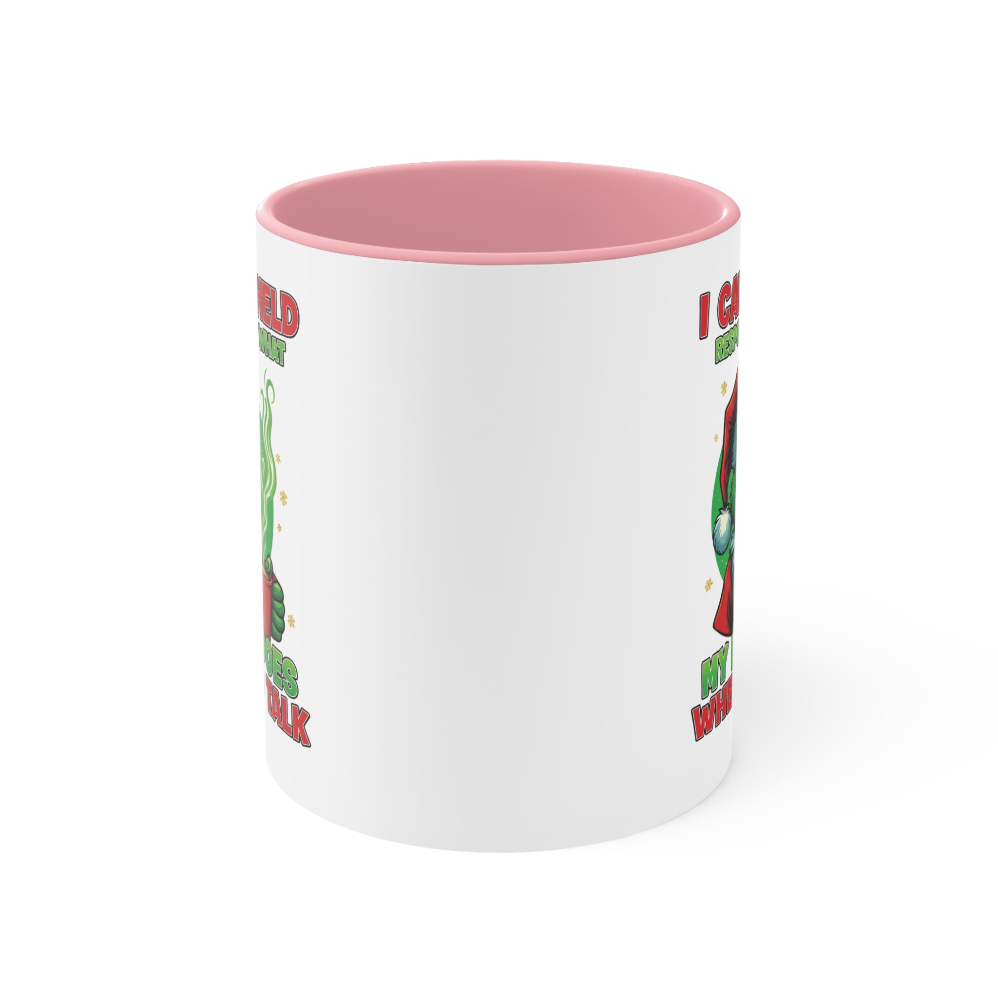 Grumpy Green Man Christmas Accent Mug