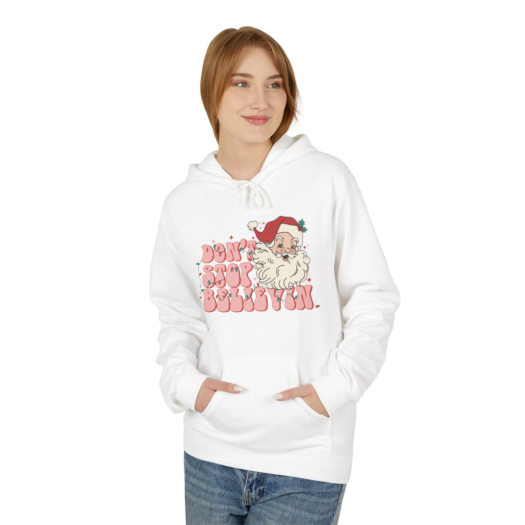 Don’t Stop Believin’ in Santa Fleece Hoodie