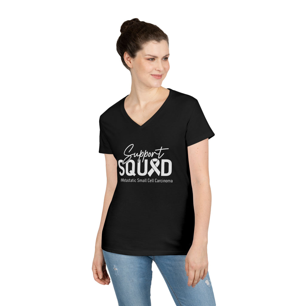 White Ribbon Support Gildan V-Neck Tee