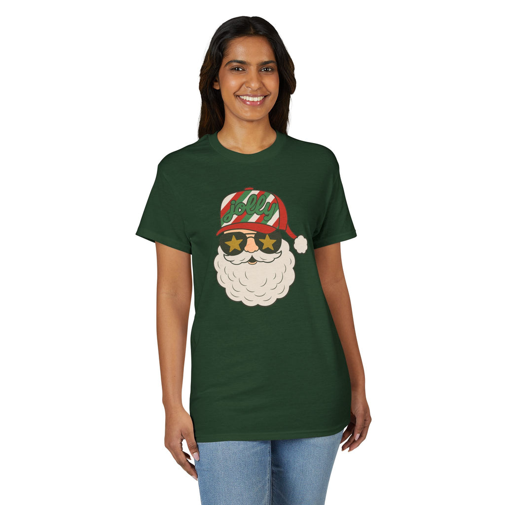 Striped Jolly Santa Gildan unisex T-Shirt