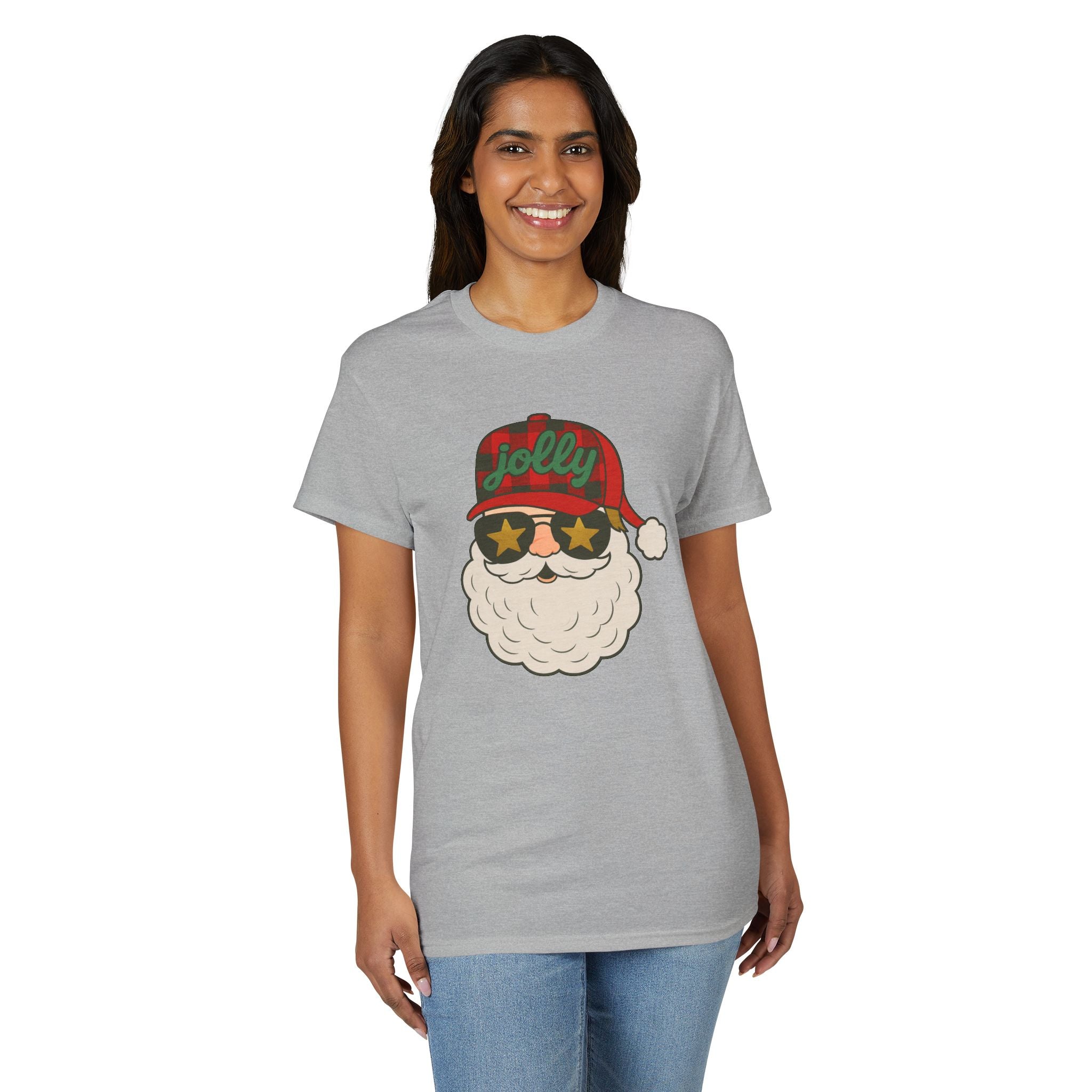 Buffalo Plaid Jolly Santa Gildan unisex T-Shirt