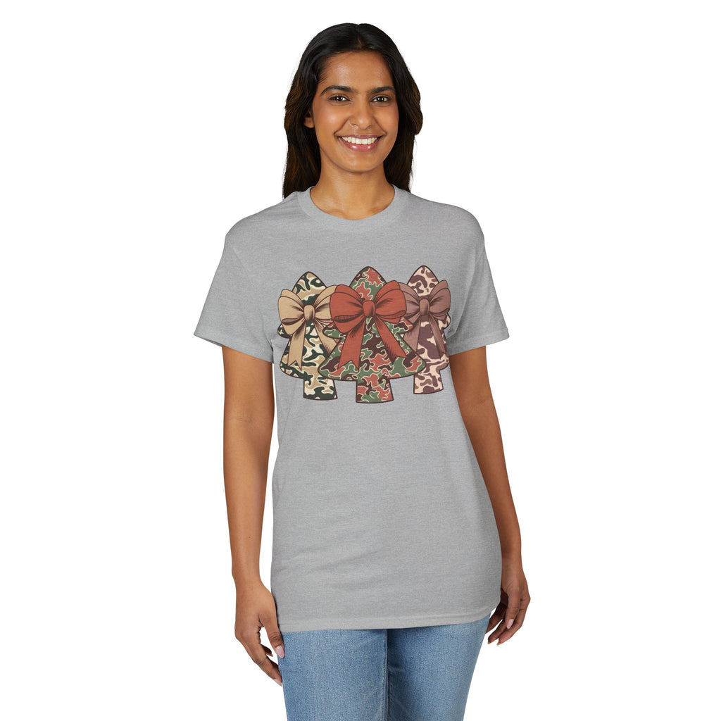 Camo Bow Trees Gildan unisex T-Shirt