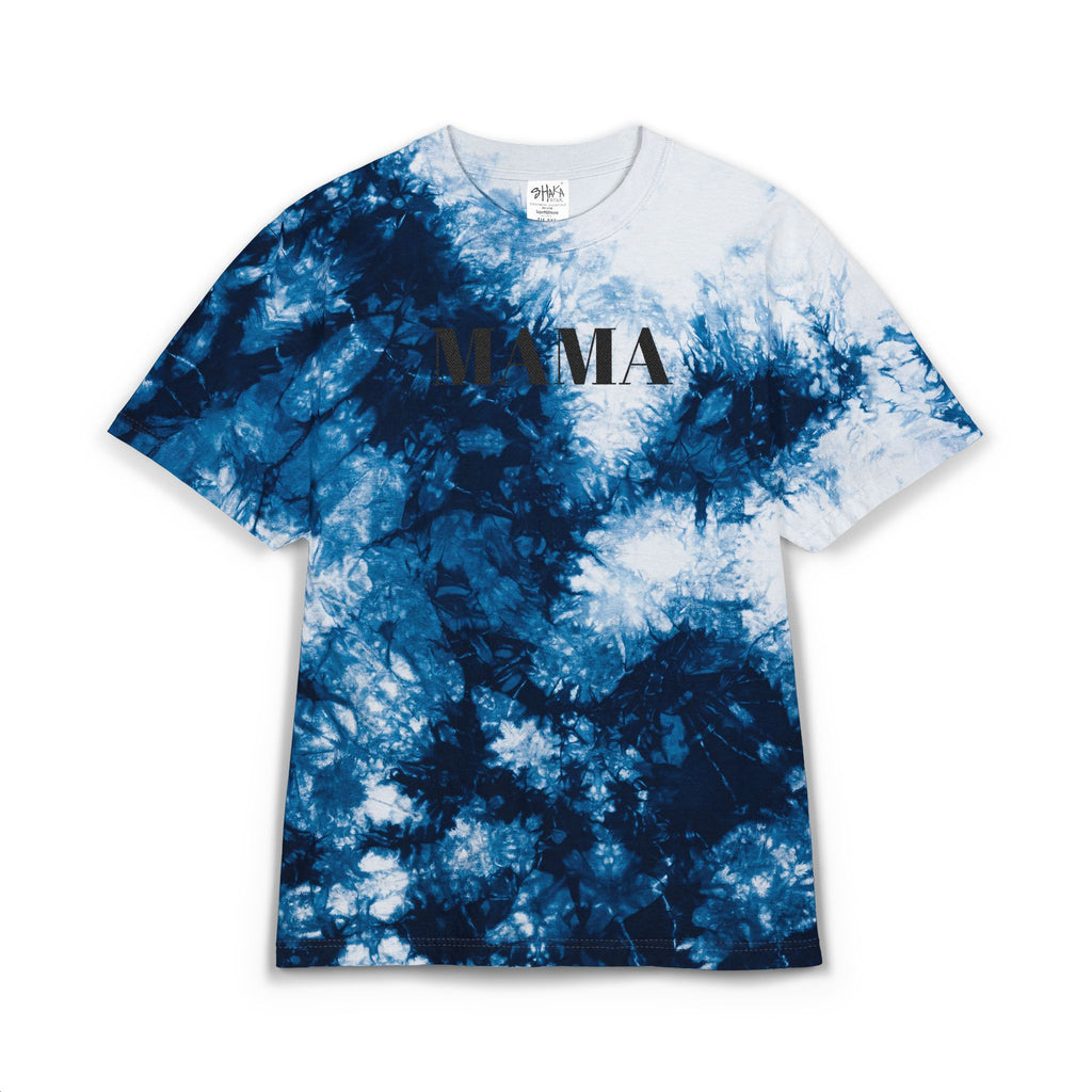 Tie- Dye Mama Black Text Embroidered Shirt