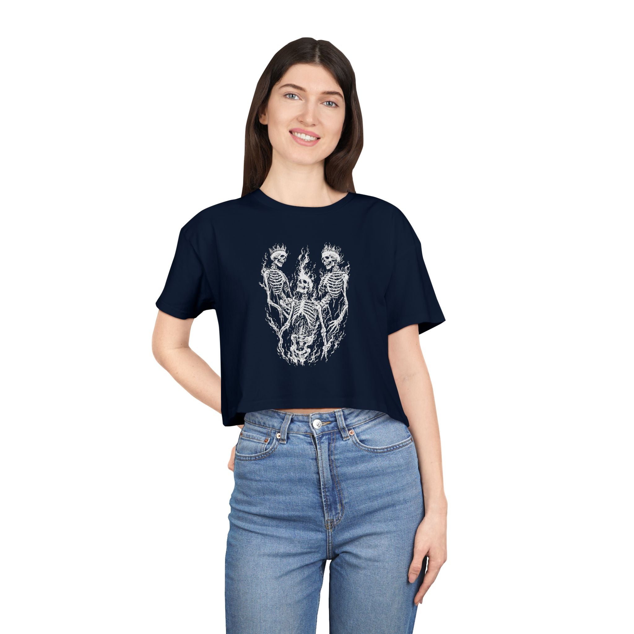 Crop Tee – Skeletons
