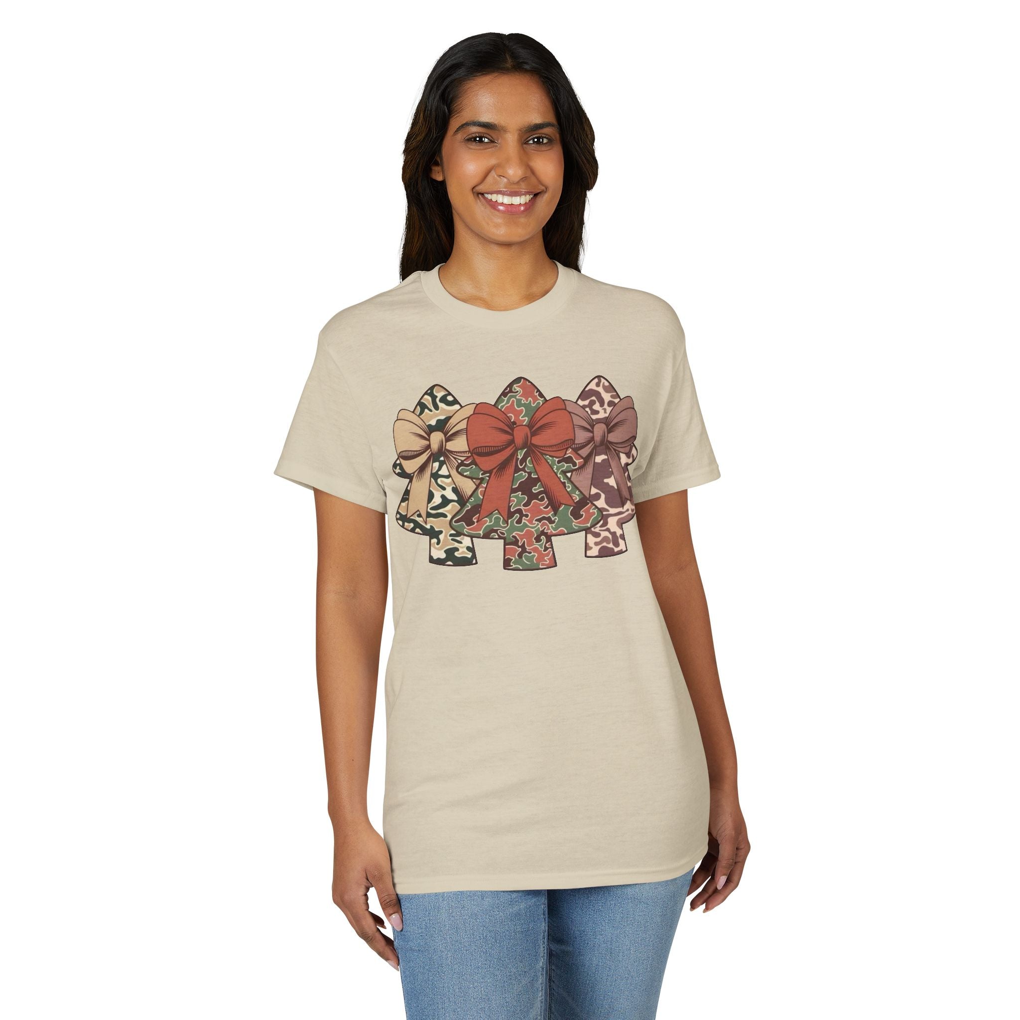 Camo Bow Trees Gildan unisex T-Shirt