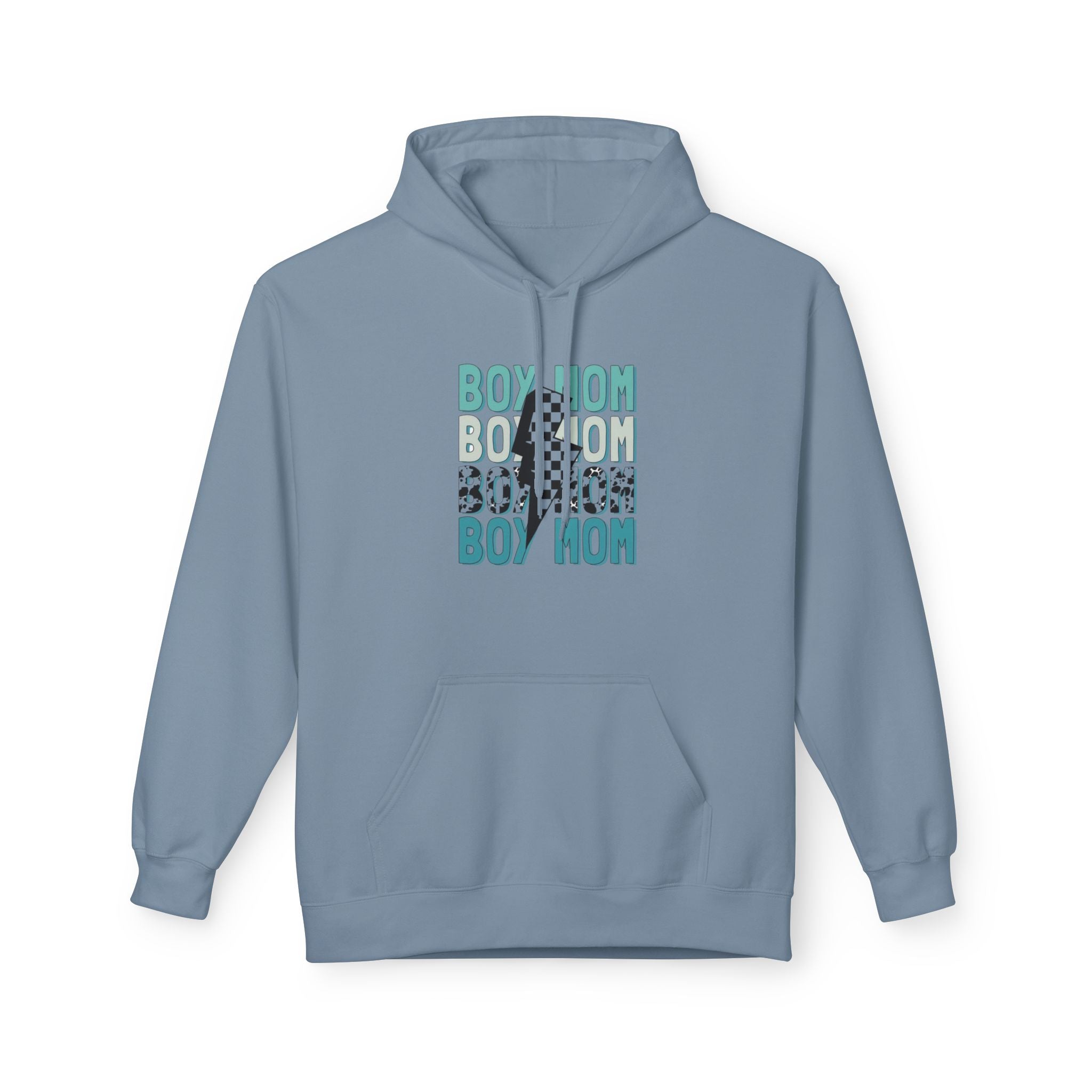 Boy Mom Cow Print Fleece Hoodie