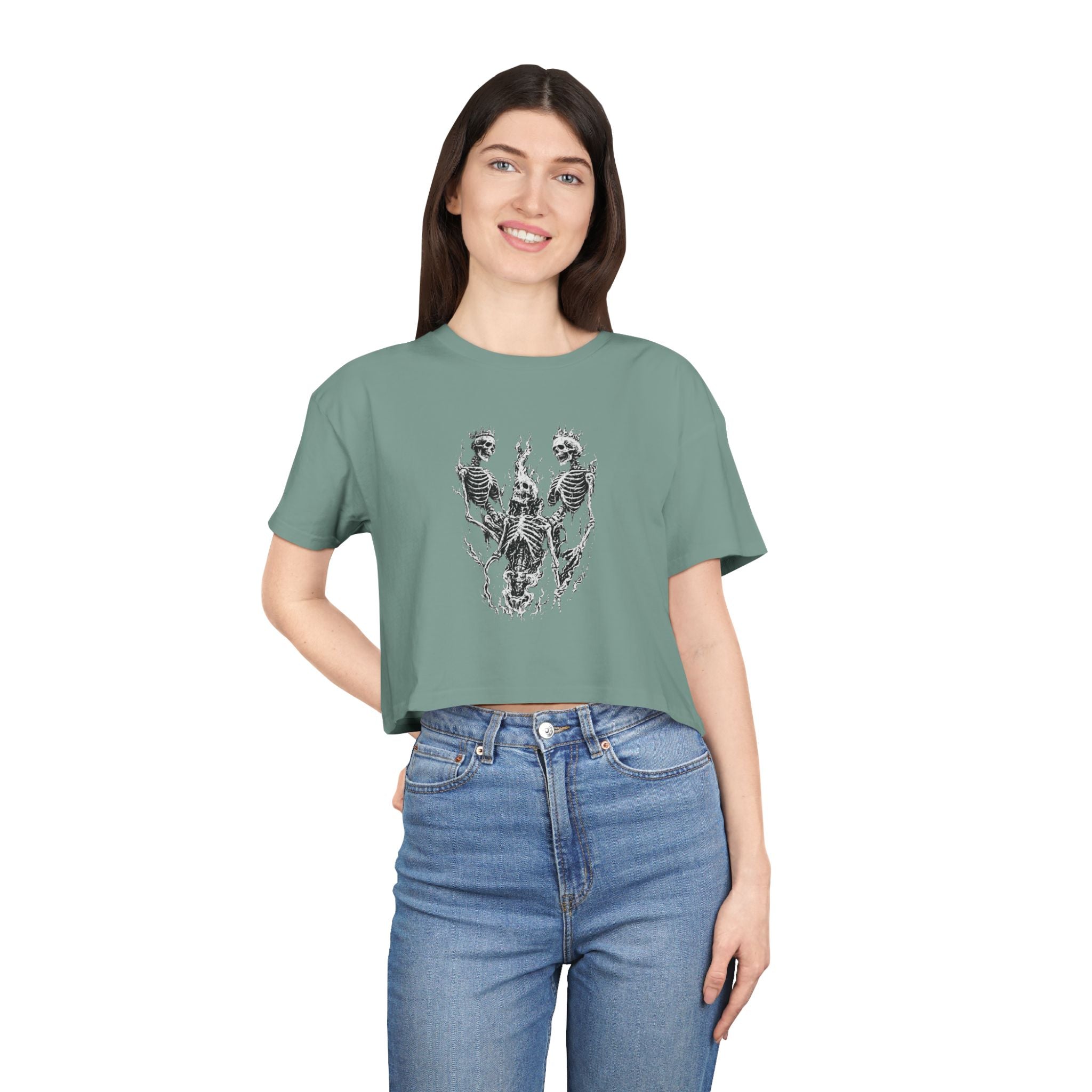 Crop Tee – Skeletons