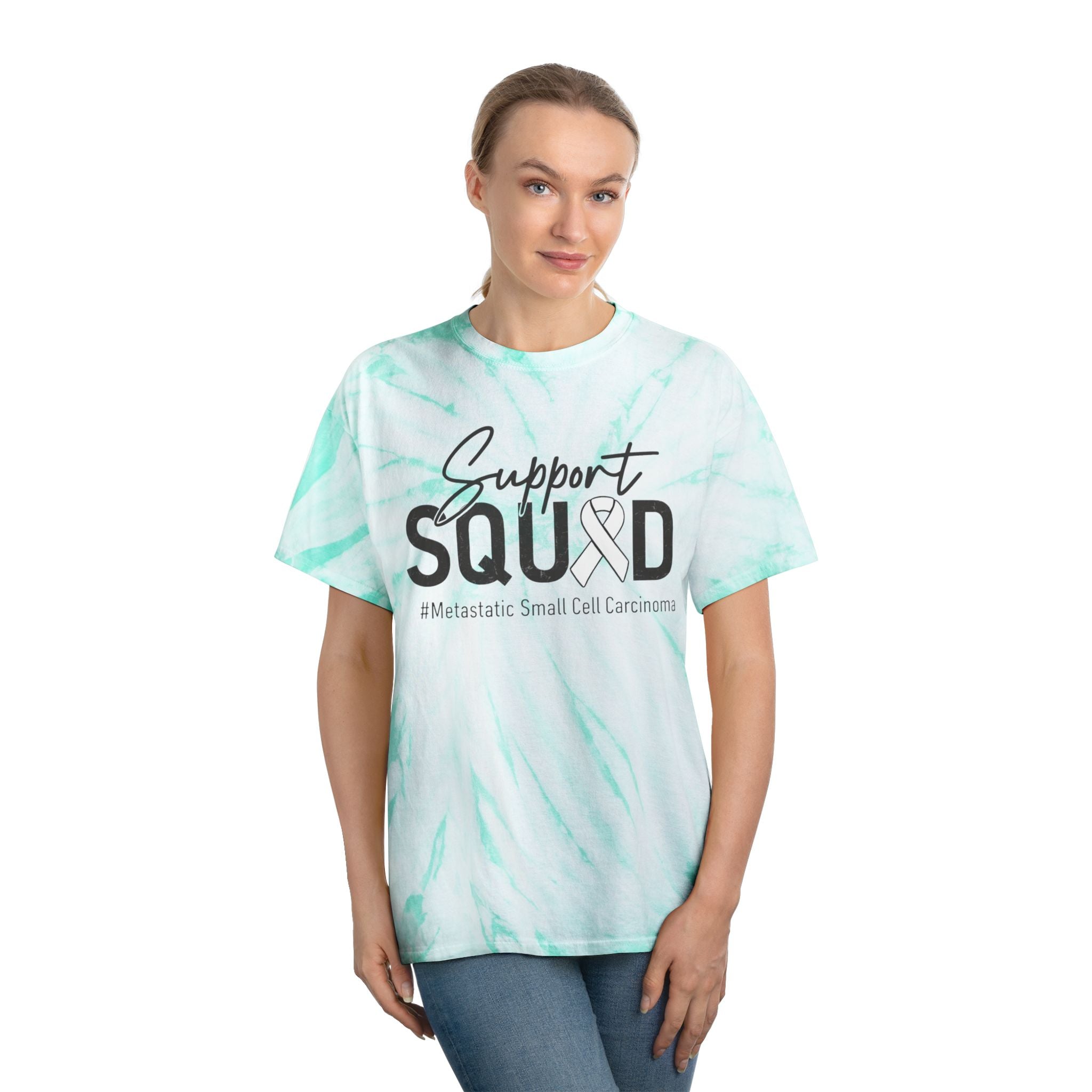 White Ribbon Support Tie-Dye Cyclone Tee
