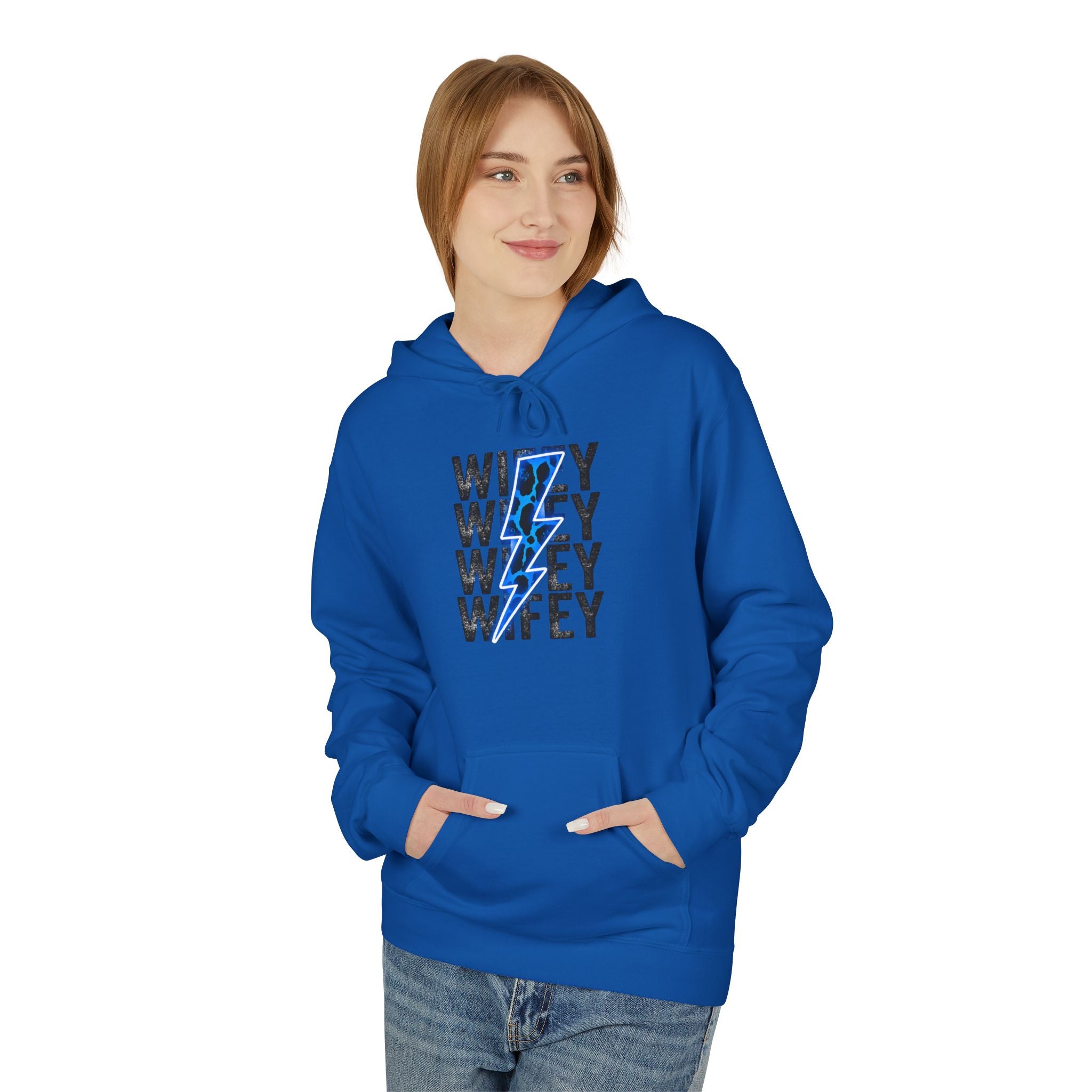 Blue Wifey Fleece Hoodie