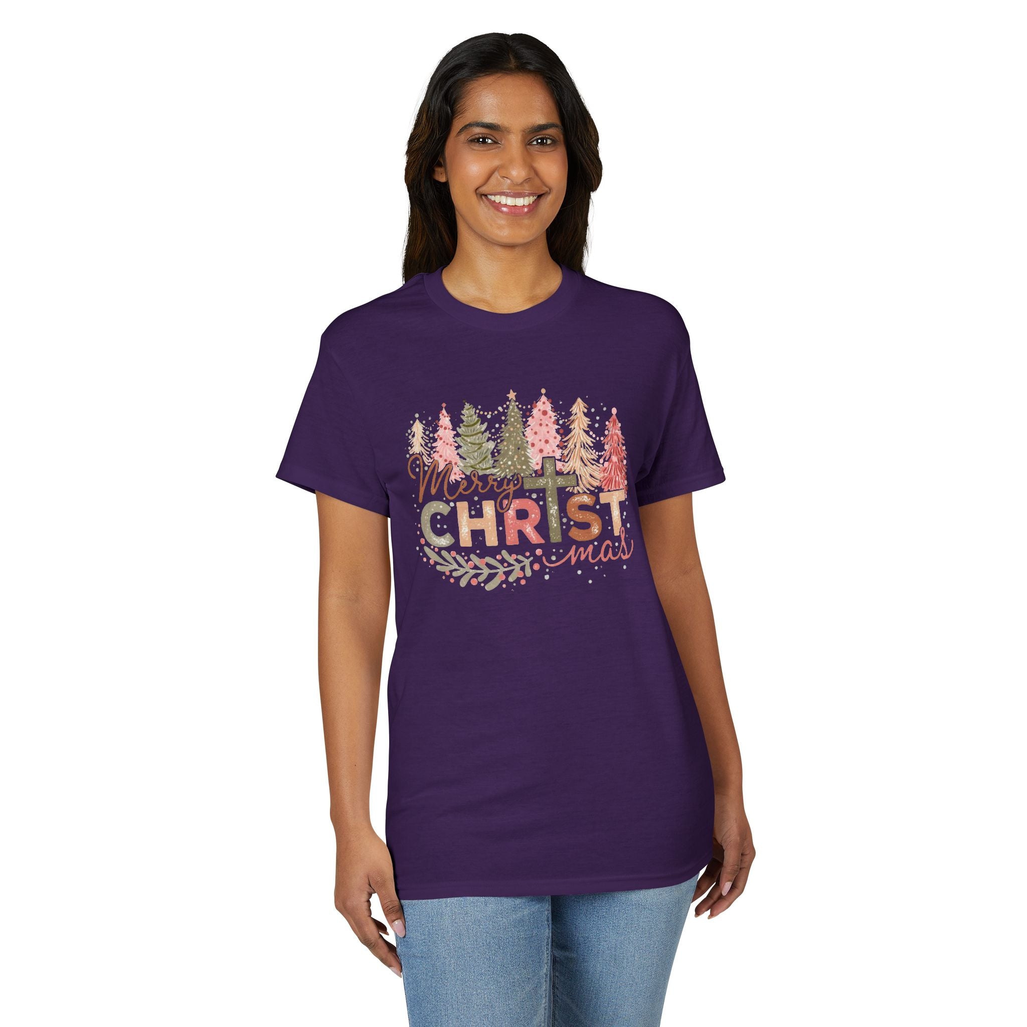 Merry Christmas Cross Gildan unisex T-Shirt