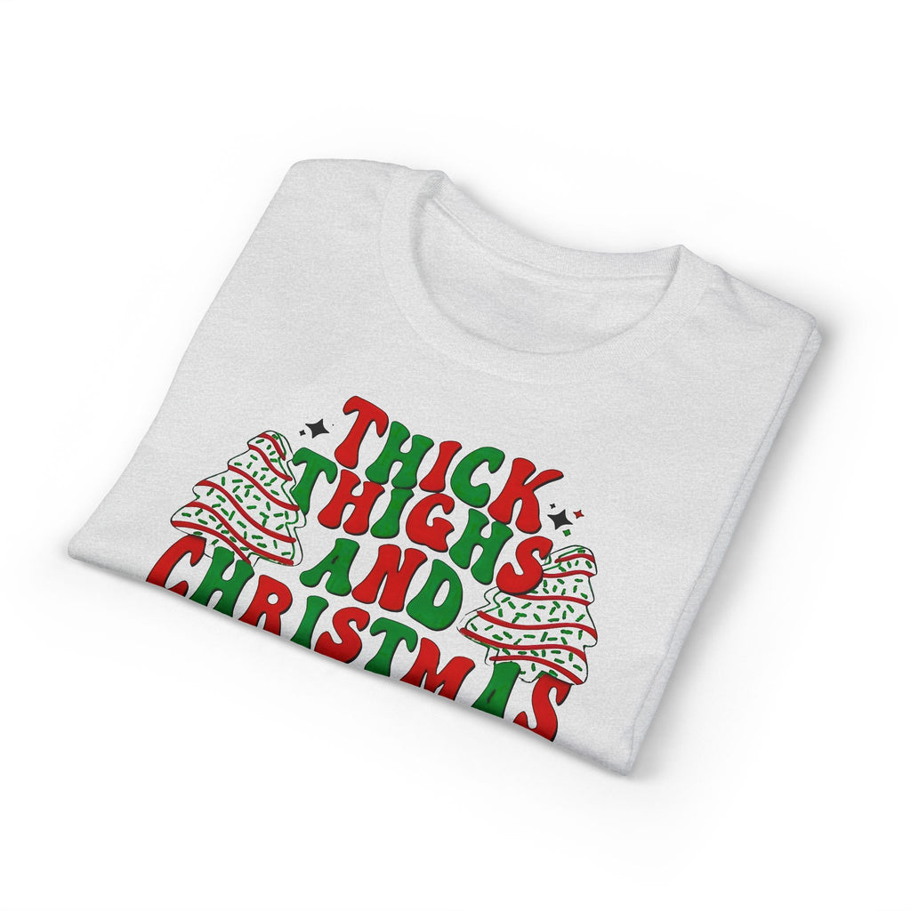 Thick Thighs and Christmas Vibes Gildan unisex T-Shirt