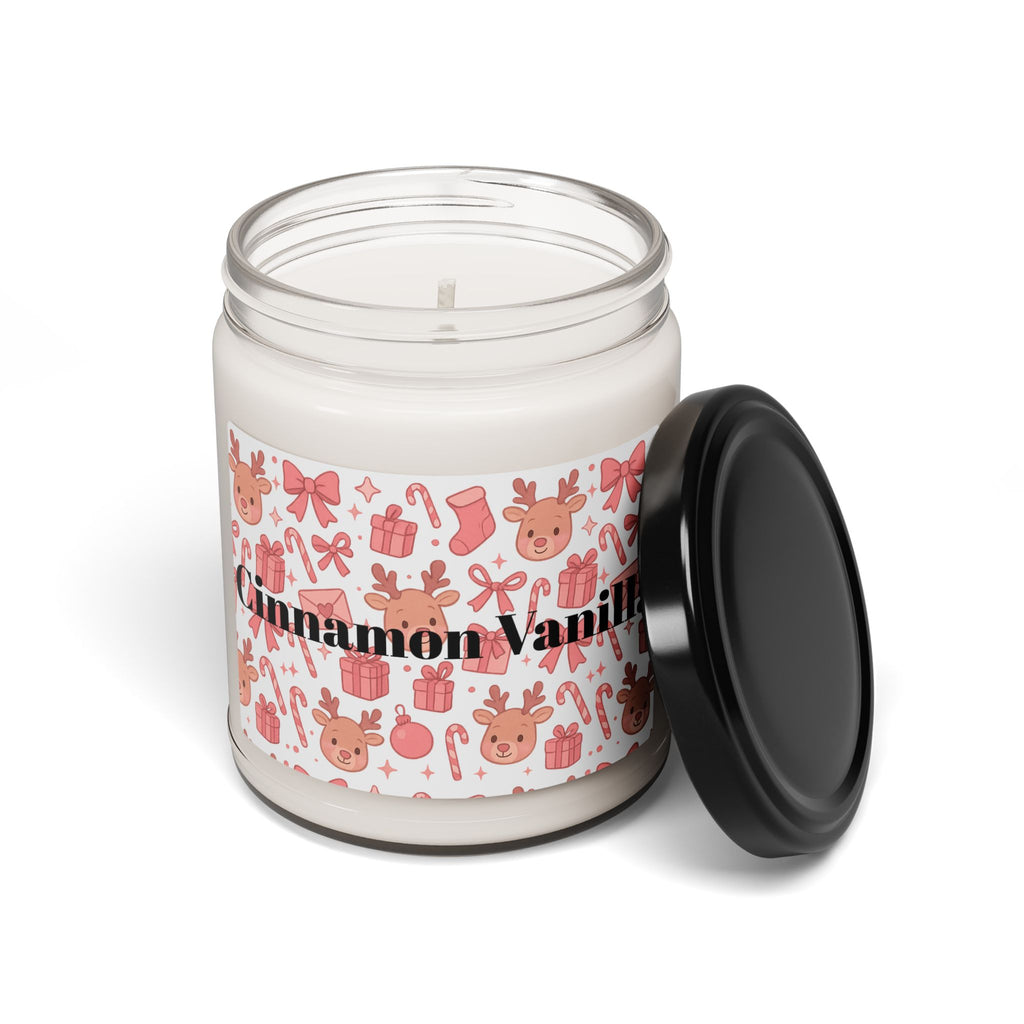 Pink Festive Cinnamon Vanilla Scented Soy Candle